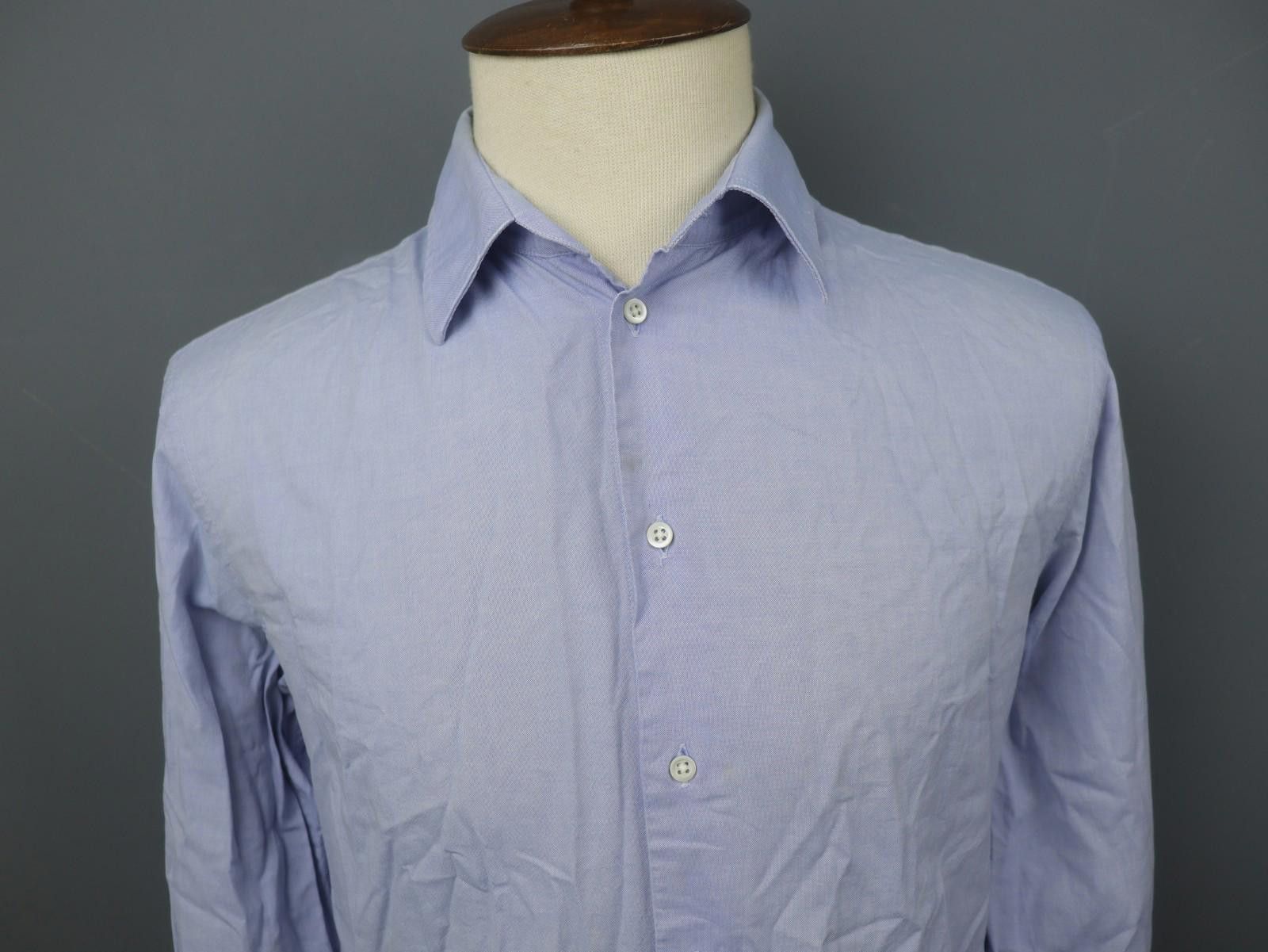 Armani Armani Blue Collared Button-Up Dress Shirt Size 42 Size 38R - 2 Thumbnail