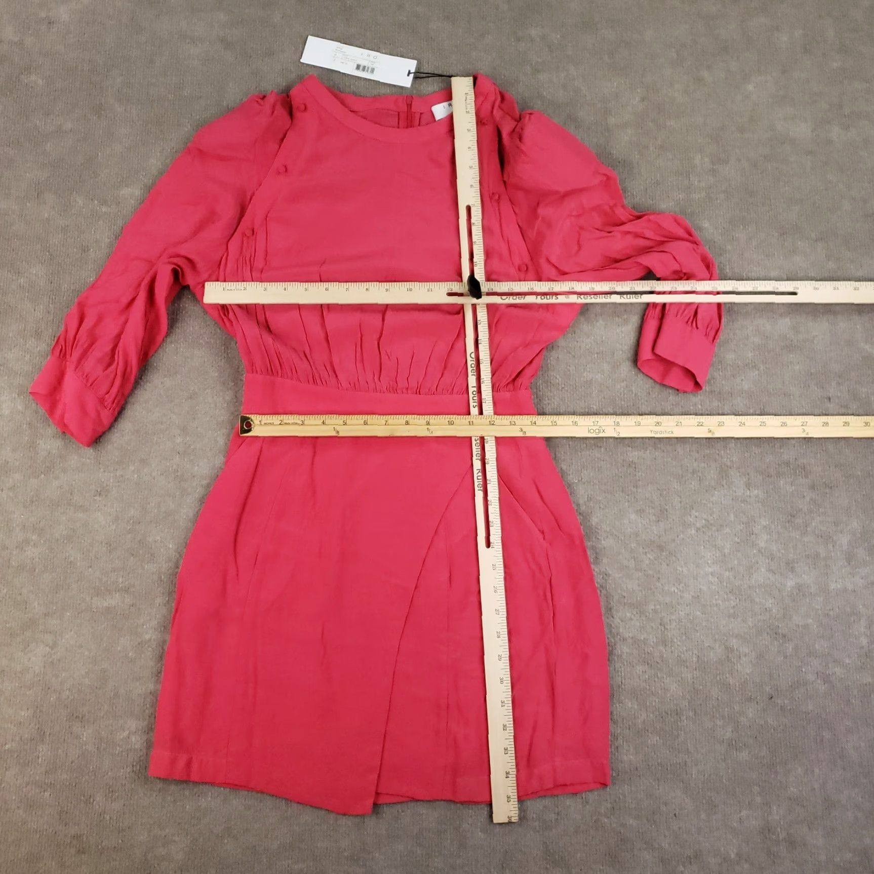 Iro IRO Shift Dress Womens Size 38 Pink Long Sleeve Lined Pockets Faux Wrap Size M / US 6-8 / IT 42-44 - 2 Thumbnail