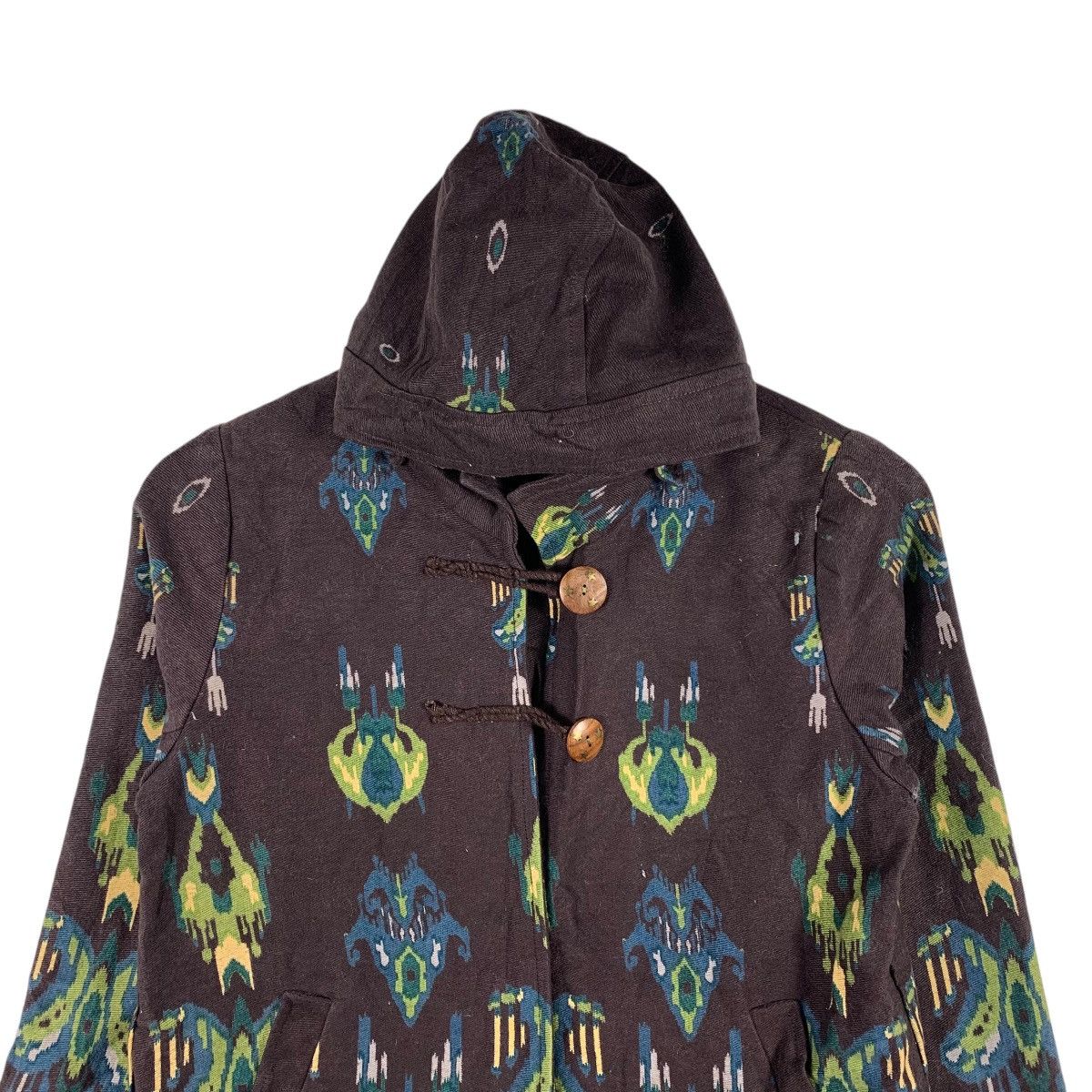 Japanese Brand AMINA Japanese Brand Pattern Overprint Hooded Coat Size S / US 4 / IT 40 - 4 Thumbnail