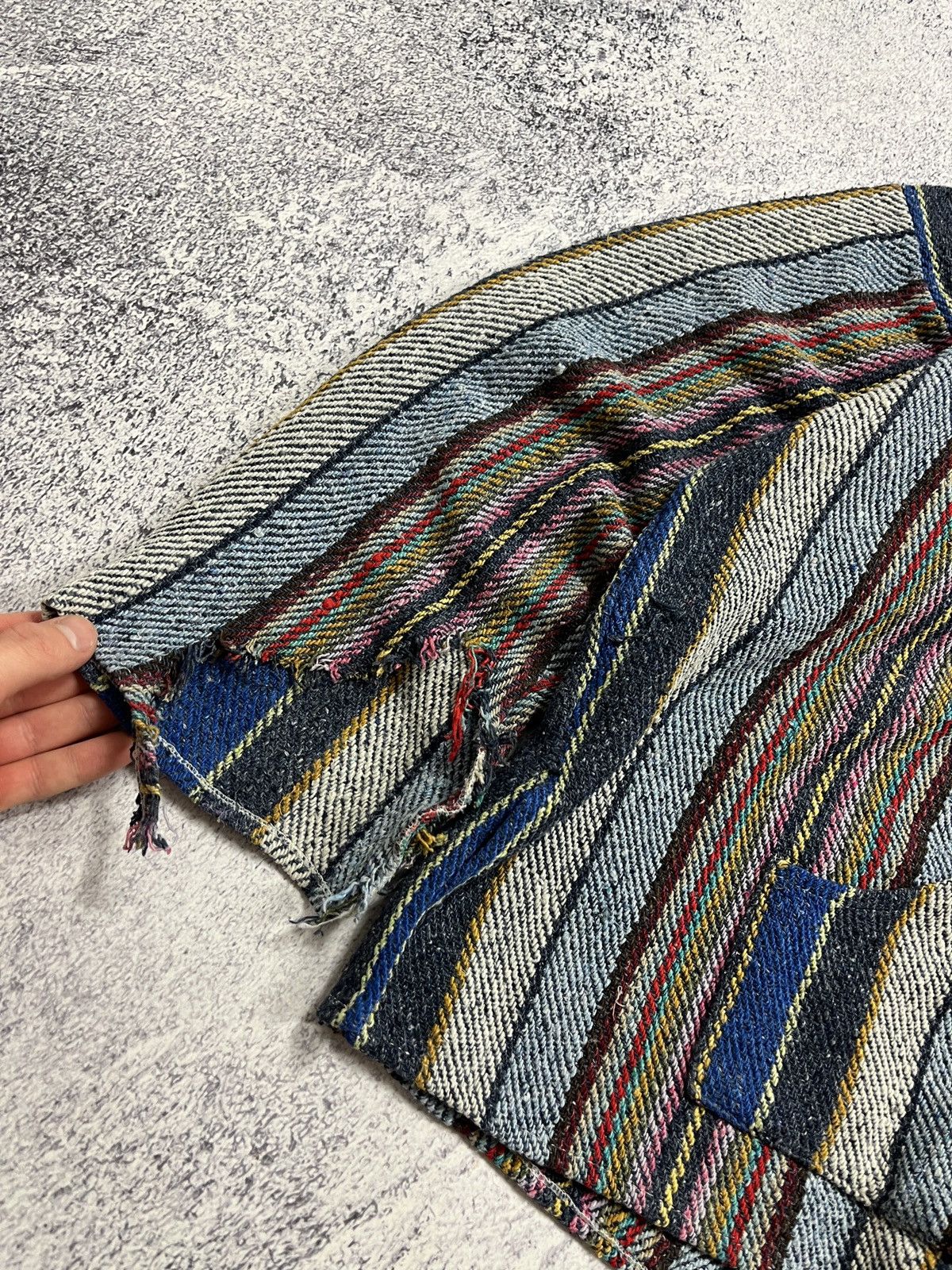Japanese Brand × Vintage Vintage 90’s Navajo Style Cable Knit Patchwork Hoodie Rare Size US L / EU 52-54 / 3 - 6 Thumbnail