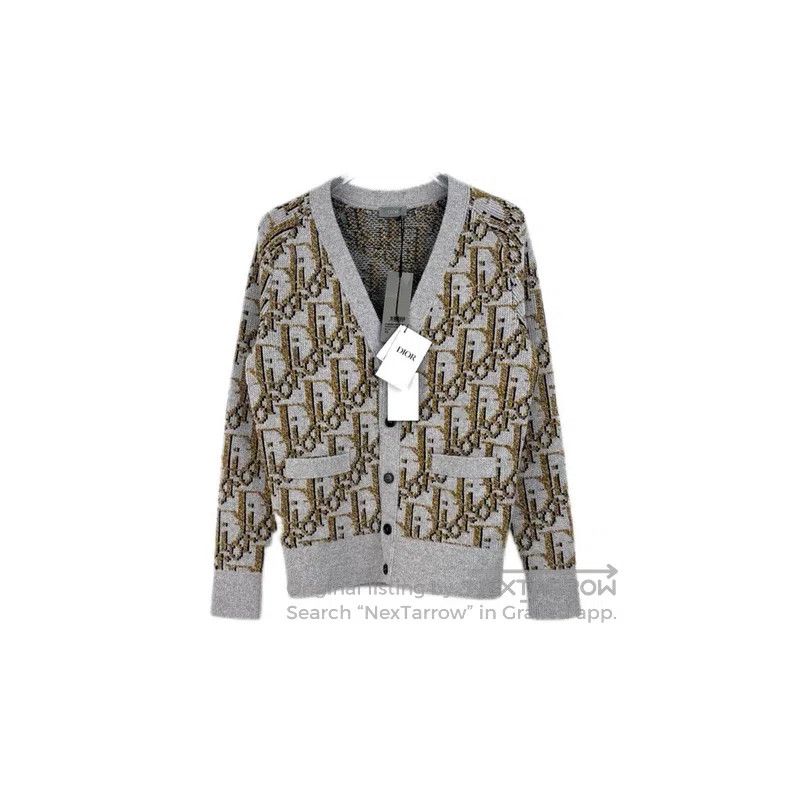 Dior Dior Gray full logo wool cardigan coat Size US XS / EU 42 / 0 - 1 Thumbnail