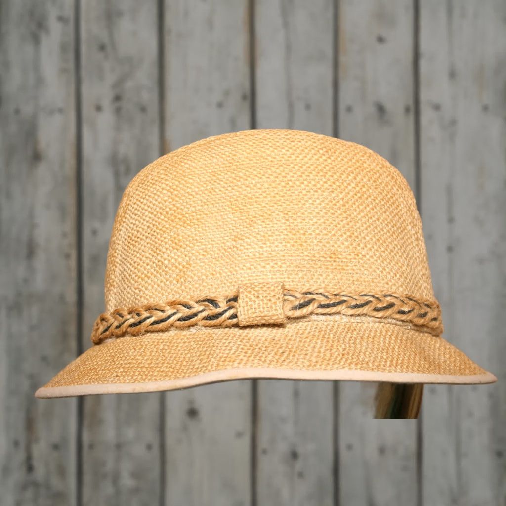 Vintage Vintage Dobbs Bucket Hat Men Tan Straw Twine Band 7 1/8 6 7/8-7 Tweed Dobb Fifth Avenue Pace-Setter Collection Size ONE SIZE - 1 Thumbnail