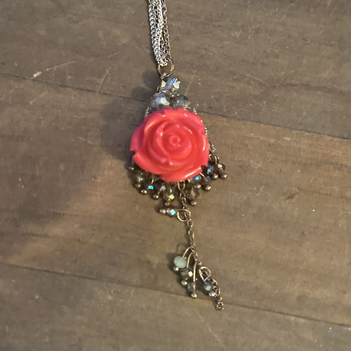Other Red rose dangle pendant necklace Size ONE SIZE - 3 Thumbnail