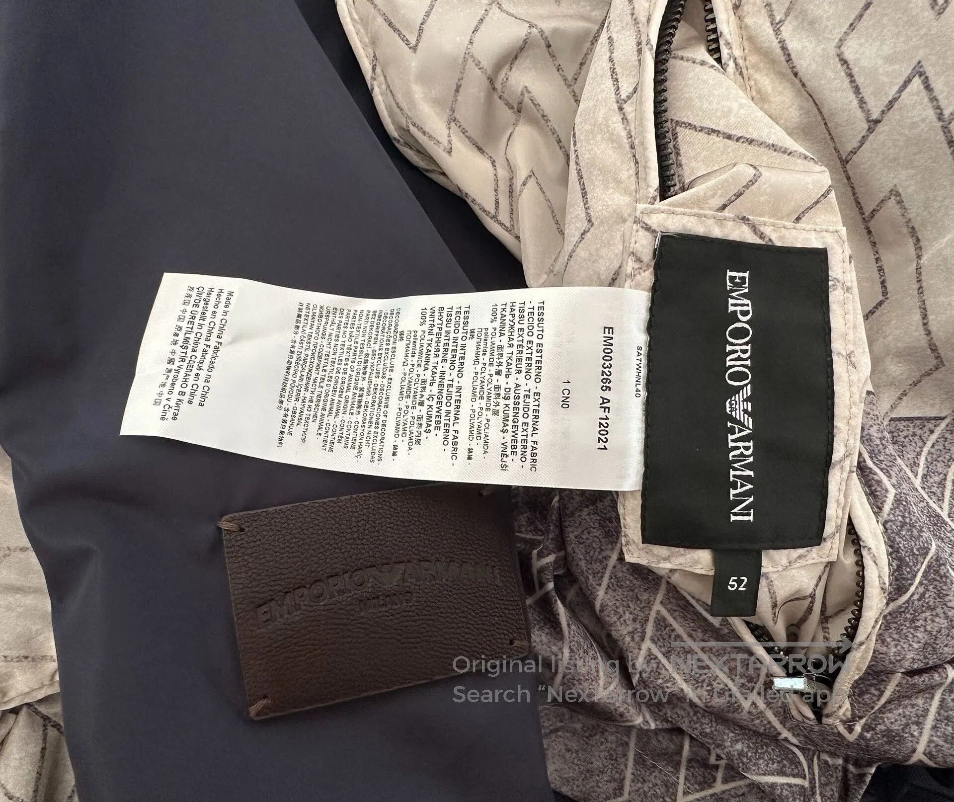 Emporio Armani Emporio Armani FW25 Long Sleeve Hooded Jacket. Size US L / EU 52-54 / 3 - 4 Thumbnail