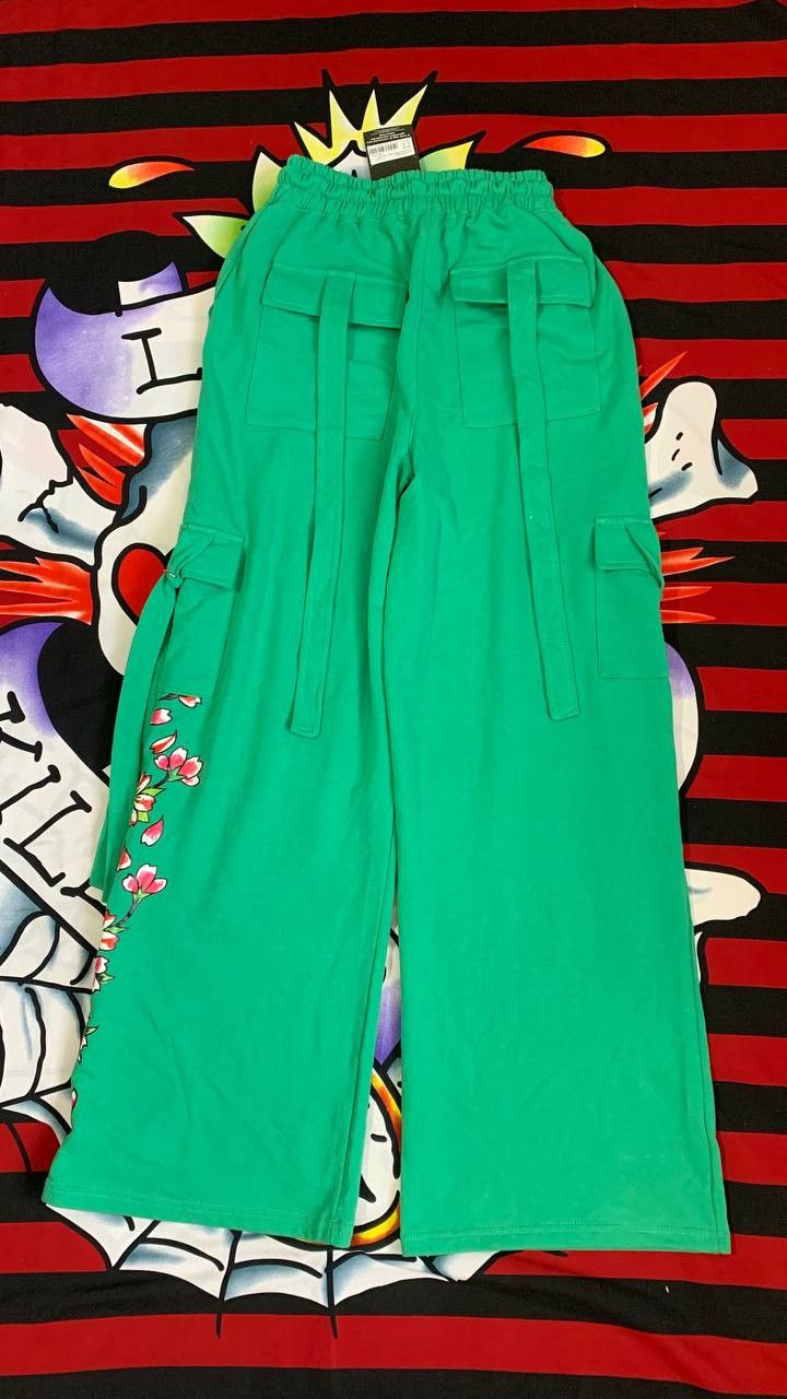 Ed Hardy × Missguided Ed Hardy Missguided women pants with bondage in green y2k Size 28" / US 6 / IT 42 - 2 Thumbnail