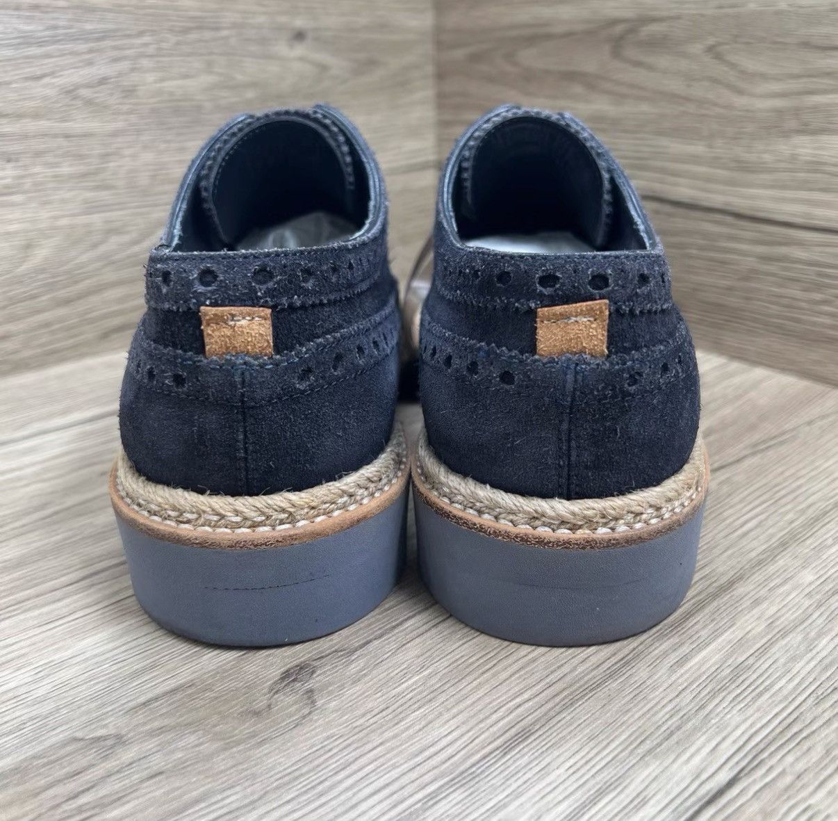 Louis Vuitton Louis Vuitton Blue Carved Derby Leather Shoes J41 Size US 6.5 / EU 39-40 - 4 Thumbnail