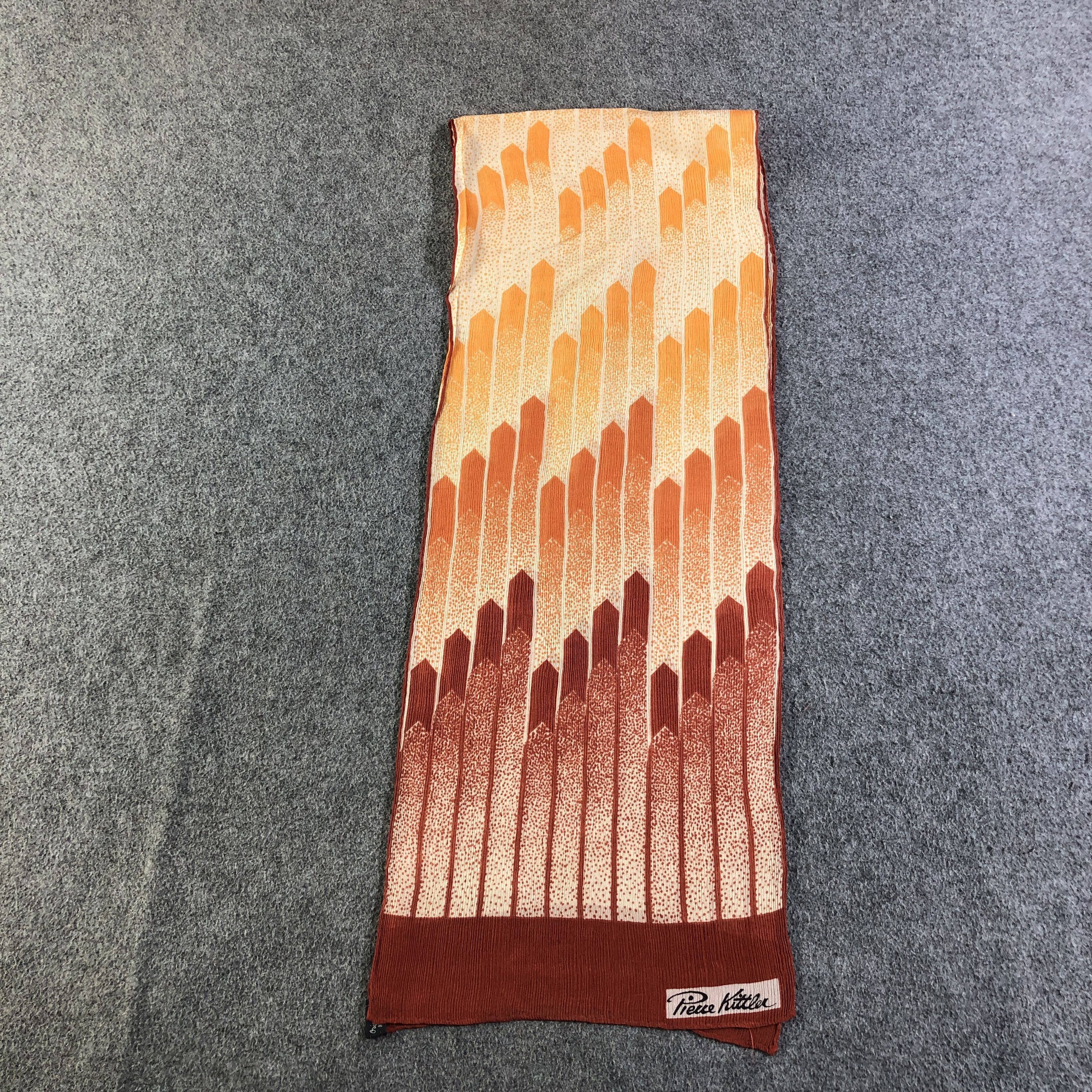 Japanese Brand Pierre Kittler Hand Rolled Abstract Stole Silk Scarf M1011 Size ONE SIZE - 2 Thumbnail