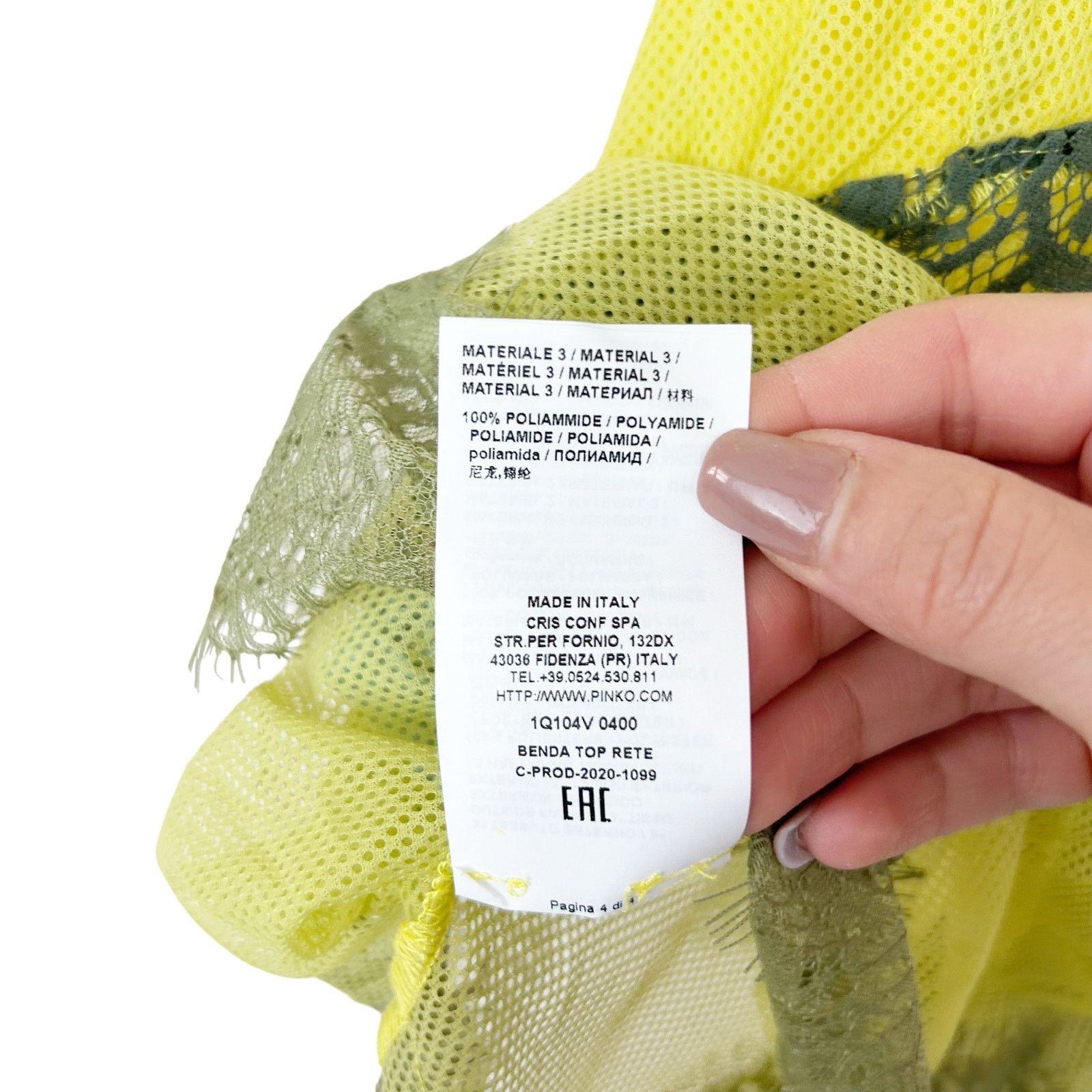 Pinko PINKO Uniqueness Yellow Lace Tank Top Sz M Size M / US 6-8 / IT 42-44 - 4 Thumbnail