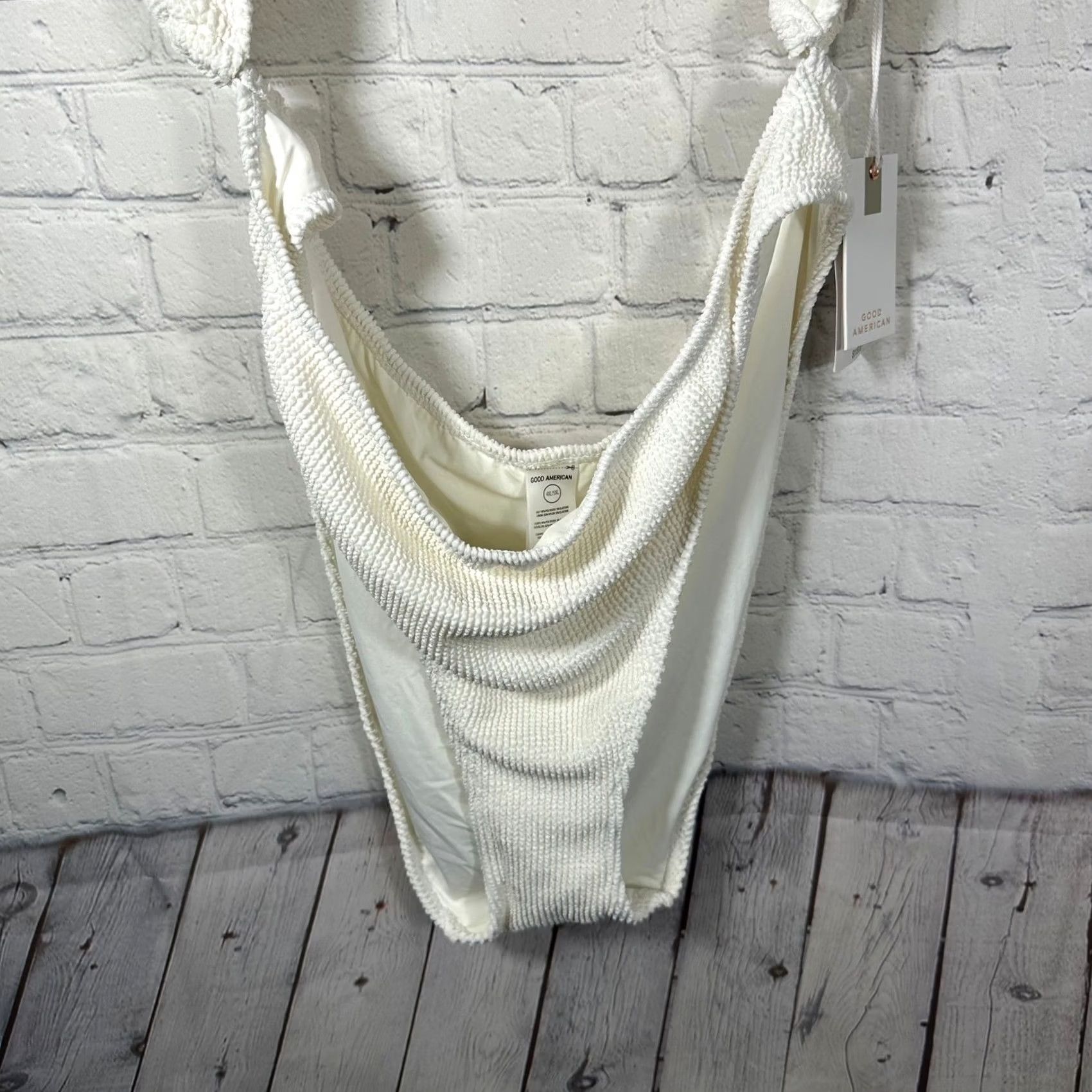 Good American Good American Always Fits Monokini Cloud White Cutout Swimsuit 4XL Designer Women Size ONE SIZE - 3 Thumbnail