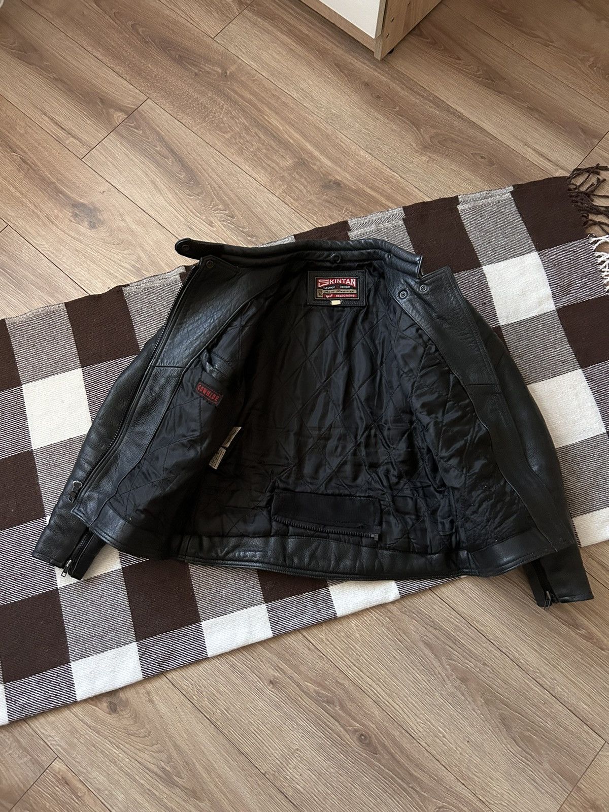 Genuine Leather × Vintage Vintage Skintan Genuine Leather jacket mens Biker y2k Size US S / EU 44-46 / 1 - 2 Thumbnail