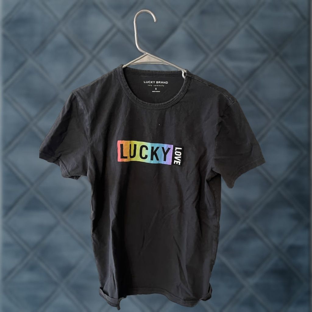 Lucky Brand Lucky Brand Shirt Womens Small Black Short Sleeve Rainbow Love Graphic Size S / US 4 / IT 40 - 1 Thumbnail