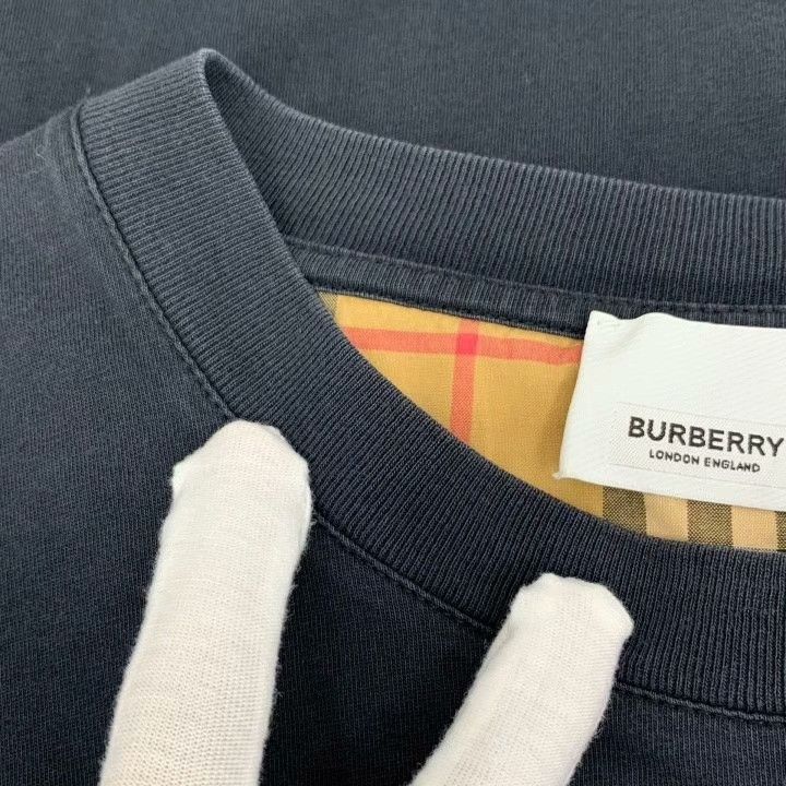 Burberry Burberry Black Plaid Panel Cotton T-Shirt Size US M / EU 48-50 / 2 - 8 Thumbnail
