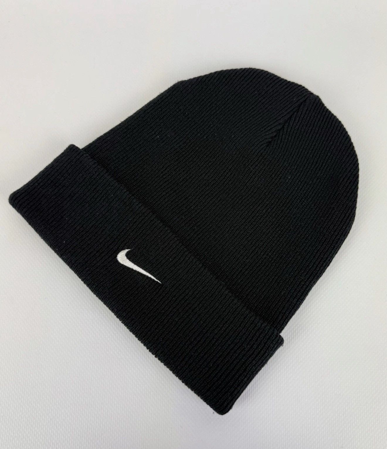 Nike Vintage Nike Swoosh Logo Knit Beanie Hat Size One Black Size ONE SIZE - 2 Thumbnail
