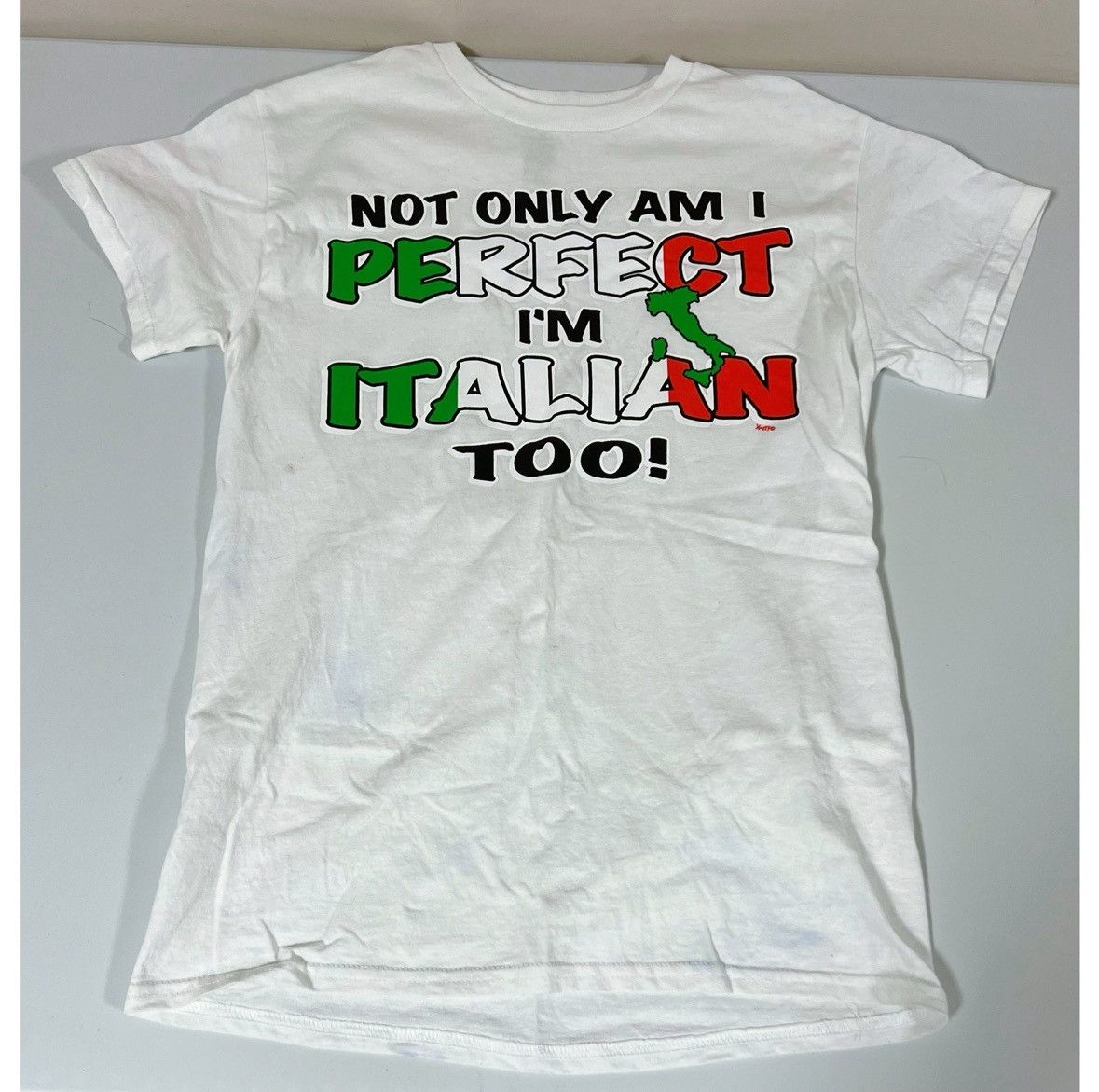 Gildan ‘Not Only Am I Perfect I’m Italian Too!’ T-Shirt Tee Size S🇮🇹 Size US S / EU 44-46 / 1 - 2 Thumbnail