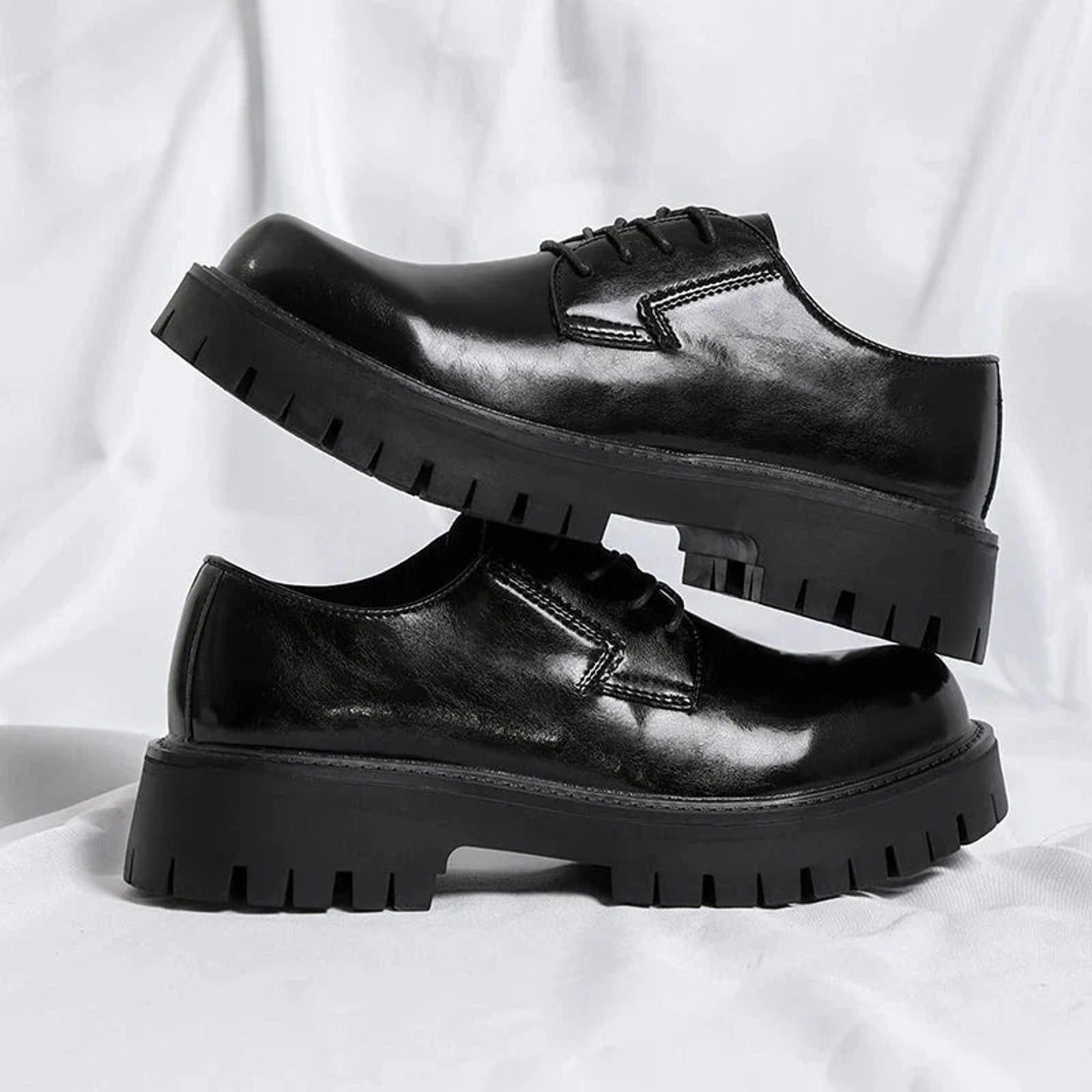 Leather Faux Leather Mapo Lace Up Chunky Shoes Size US 7 / EU 40 - 8 Thumbnail