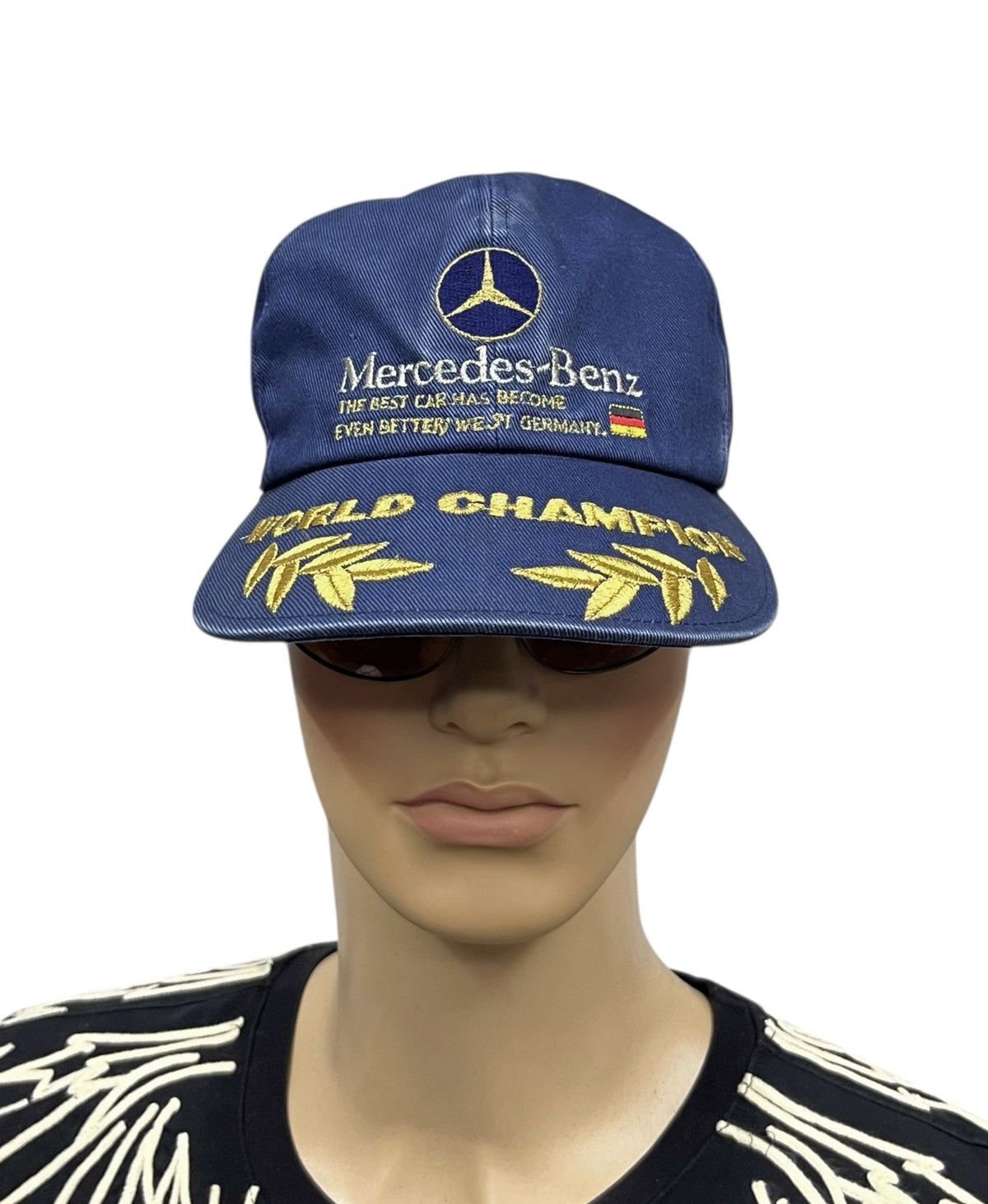 Champion RARE🔥VINTAGE 80’s MERCEDES-BENZ WORLD CHAMPION Yamatoyo Hat Size ONE SIZE - 1 Thumbnail