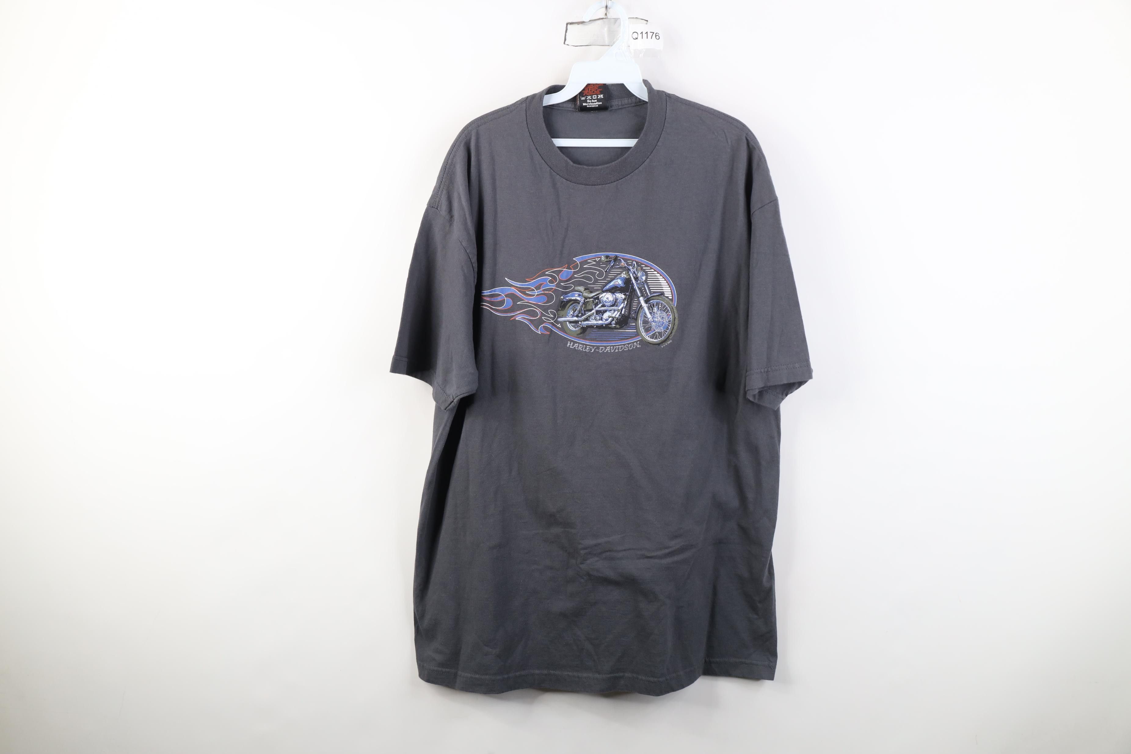 Harley Davidson Vintage Y2K 2005 Harley Davidson Fire Flames Arbor T-Shirt Size US XL / EU 56 / 4 - 1 Thumbnail