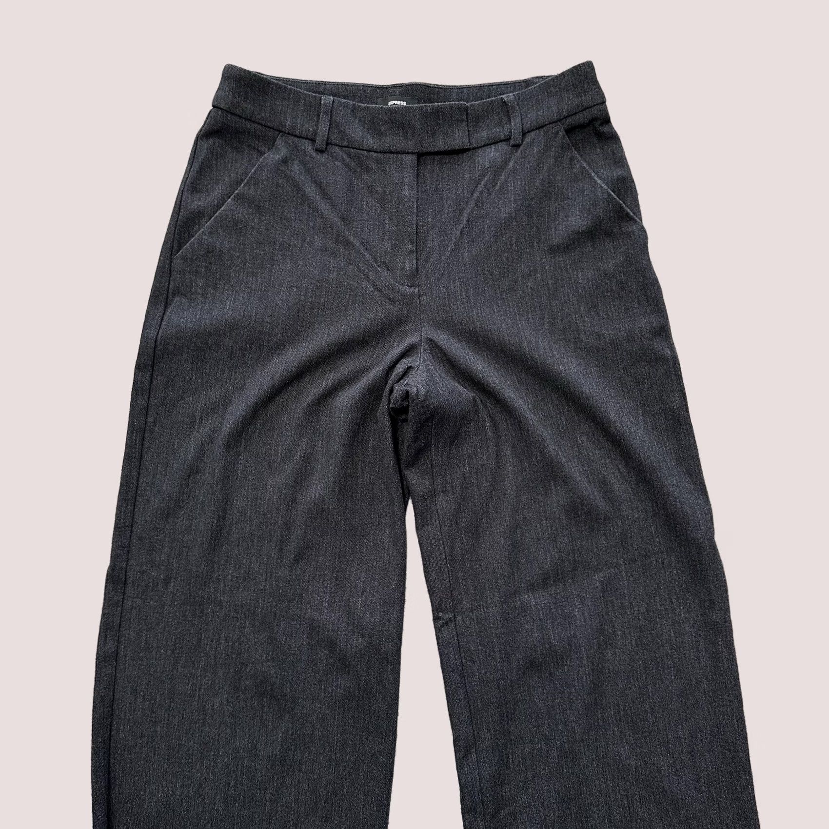 Express Express Editor Pants Womens 4R 28x29 Mid Rise Relaxed Trousers Wide Leg Gray Size 27" / US 4 / IT 40 - 1 Thumbnail