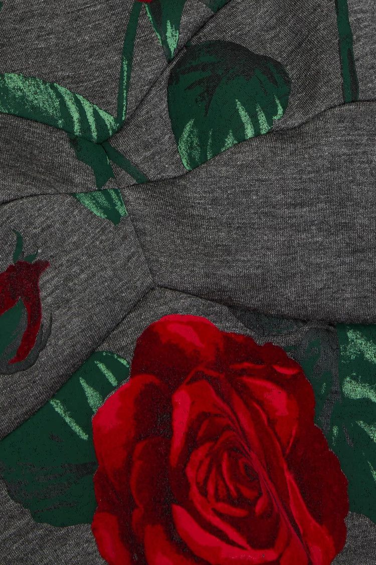 Dolce & Gabbana o1y0925 Rose Flower Sweatshirt in Gray Size S / US 4 / IT 40 - 4 Thumbnail