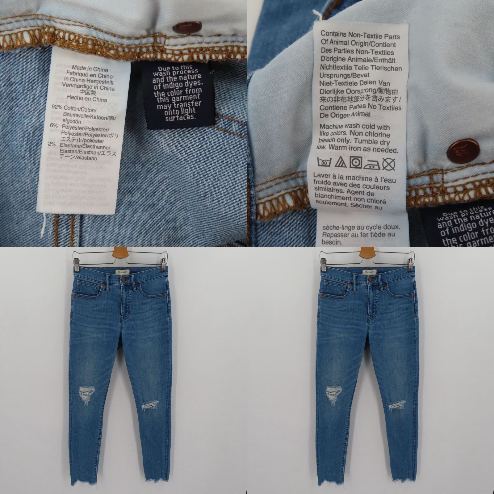 Madewell Madewell Jeans Womens 27 9in High Rise Distressed Raw Hem Denim Blue 5-Pocket Regular Inseam 9 in Size 27" / US 4 / IT 40 - 9 Thumbnail