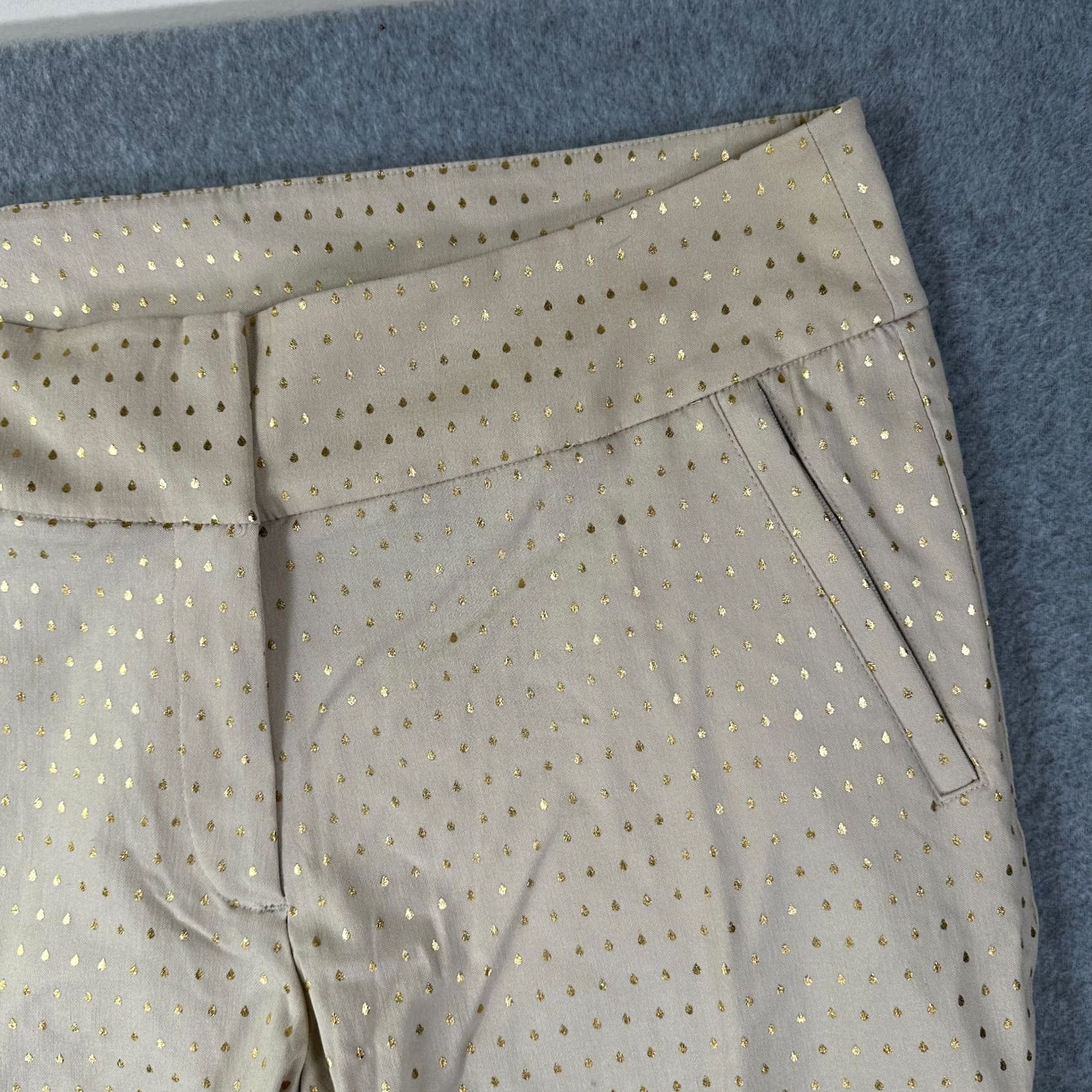 Vintage Lane Bryant Ankle Pants Beige Gold Women's 16 Skinny Flat Front Pull On Pockets Regular Inseam 29 Theme Classic Style Ankle Pants Size 38" / US 16 / IT 52 - 3 Thumbnail