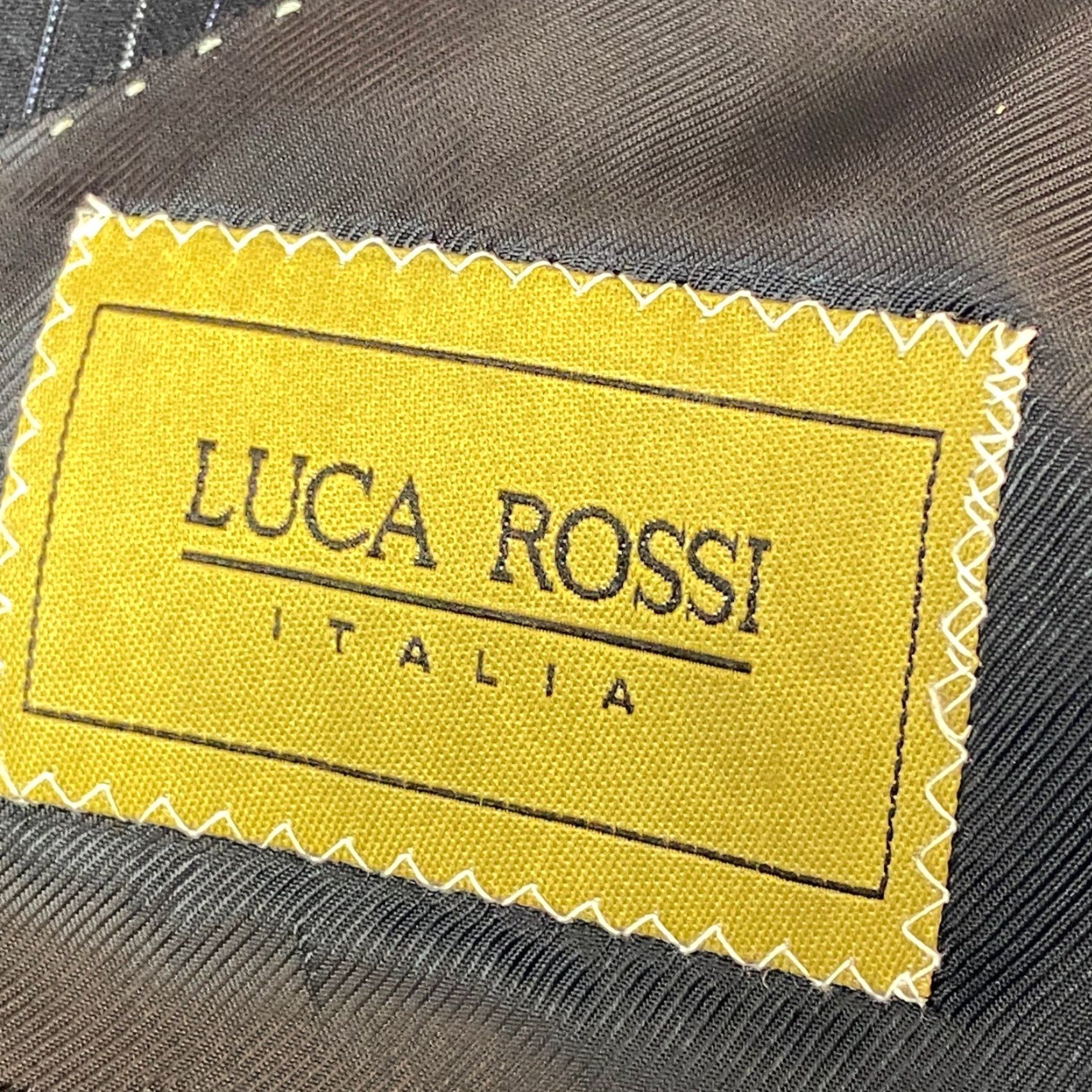 Vintage Luca Rossi Italia Mens Blazer 3 Piece Navy Pinstripe Wool Blend Suit Jacket 38S Size 38R - 3 Thumbnail