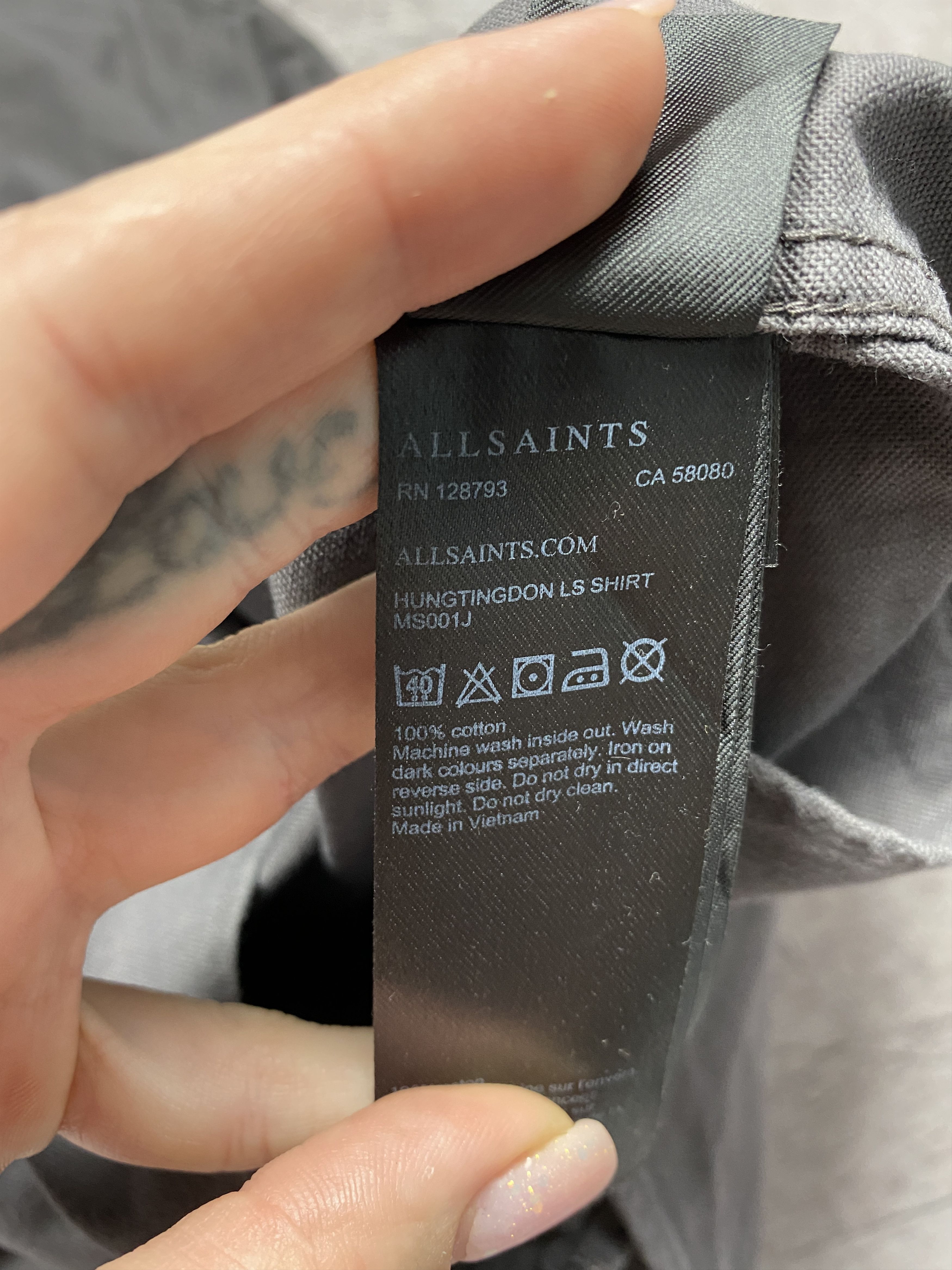 Allsaints × Vintage Allsaints Vintage Mens Hungtingdon Long Sleeve Shirt Size US L / EU 52-54 / 3 - 5 Thumbnail