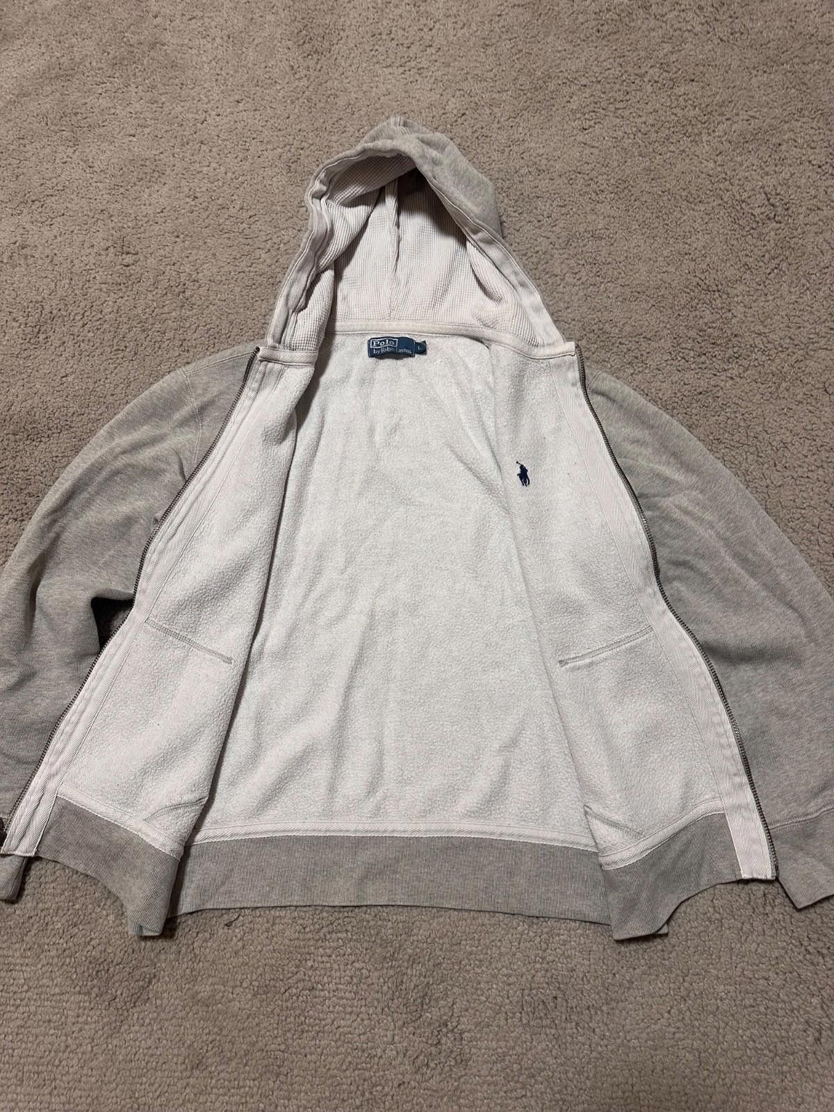 Polo Ralph Lauren Vintage 90s Polo Ralph Lauren grey zip hoodie Y2K size L Size US L / EU 52-54 / 3 - 7 Thumbnail