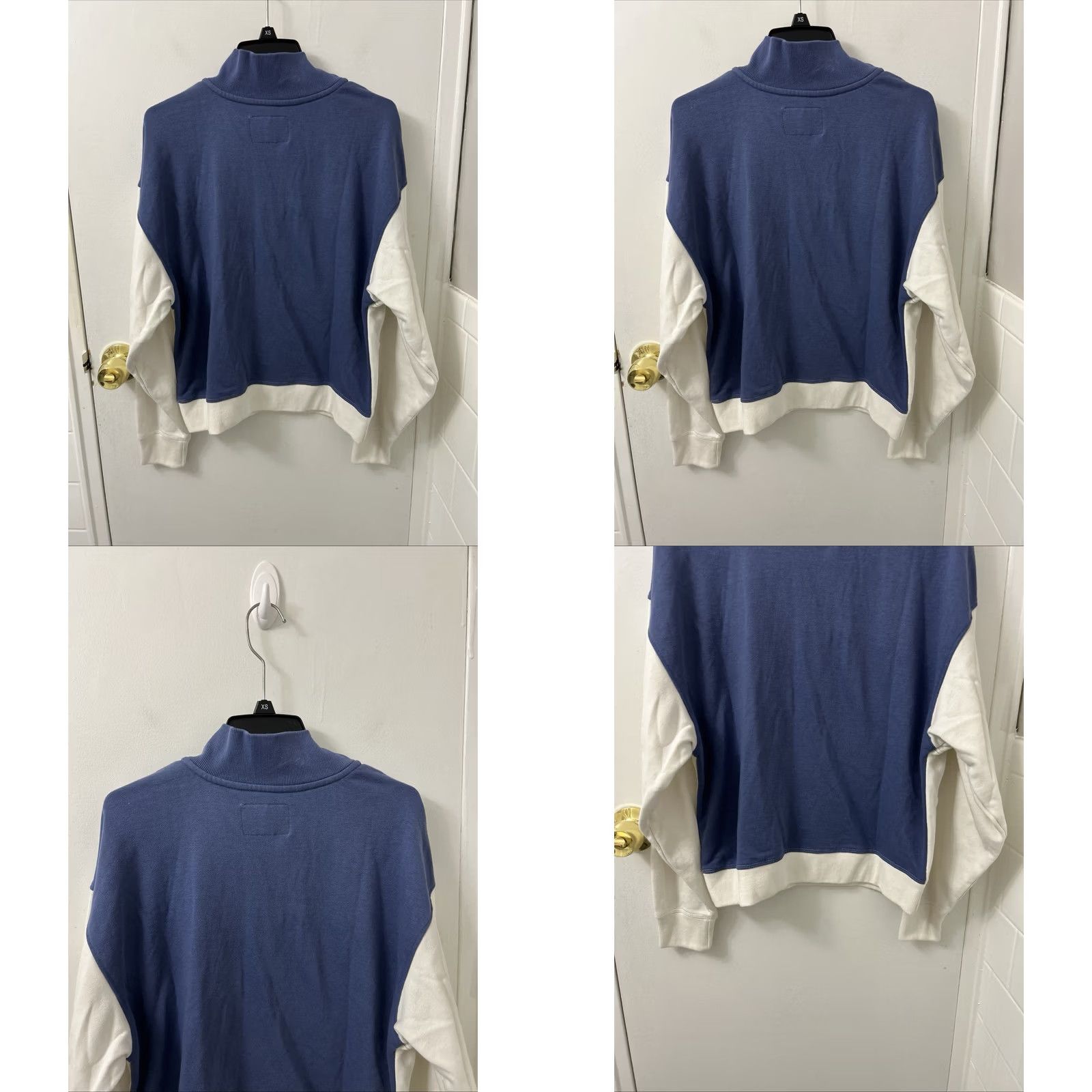 Champion Champion Colorblock 1/4 Zip Womens Sweatshirt Pullover Long Sleeve Sz S Blue White Logo Regular Fit Size S / US 4 / IT 40 - 8 Thumbnail