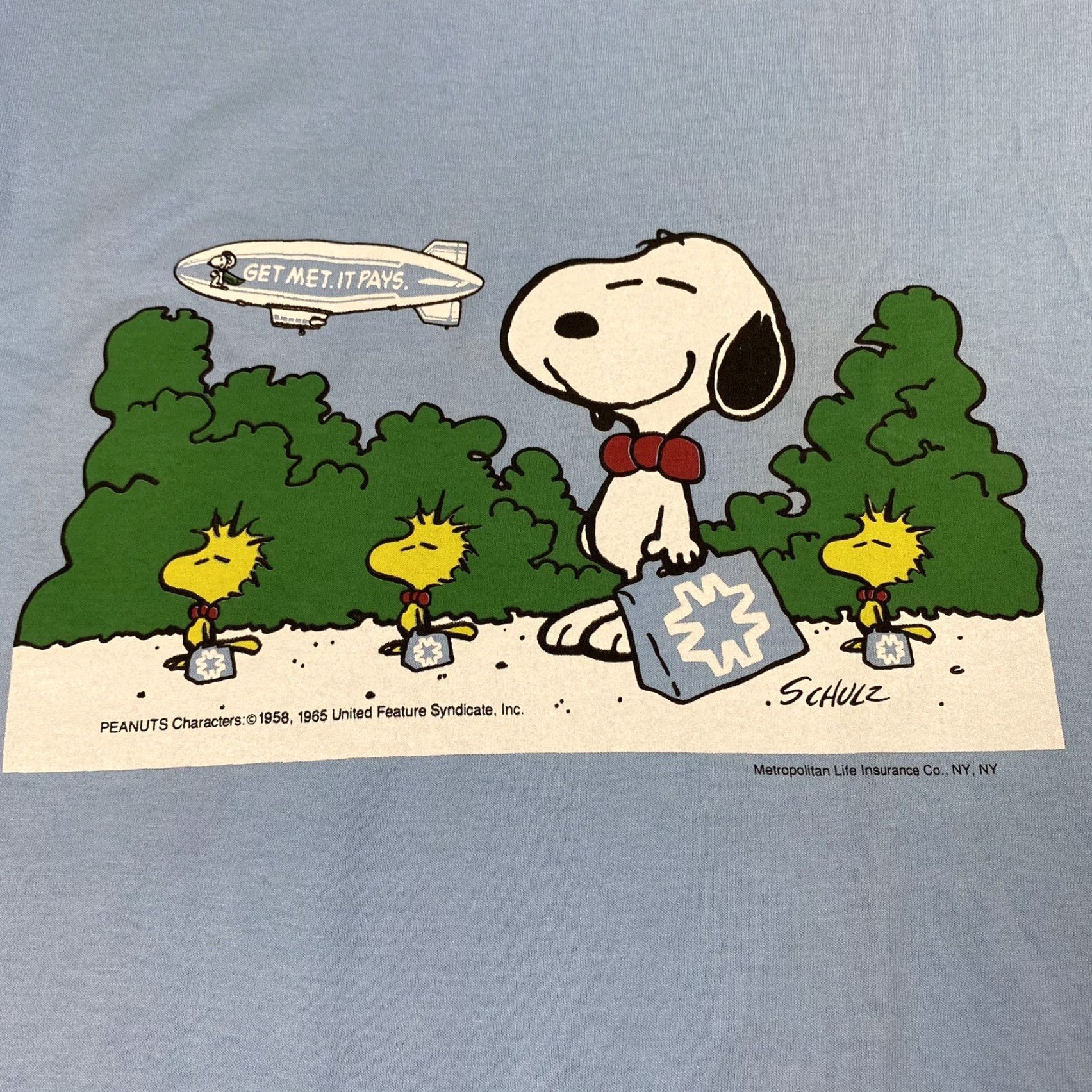 Vintage VINTAGE 1980s Peanuts Snoopy Graphic T-Shirt Unisex XL Blue Cotton Blend Screen Stars Size US XL / EU 56 / 4 - 2 Thumbnail
