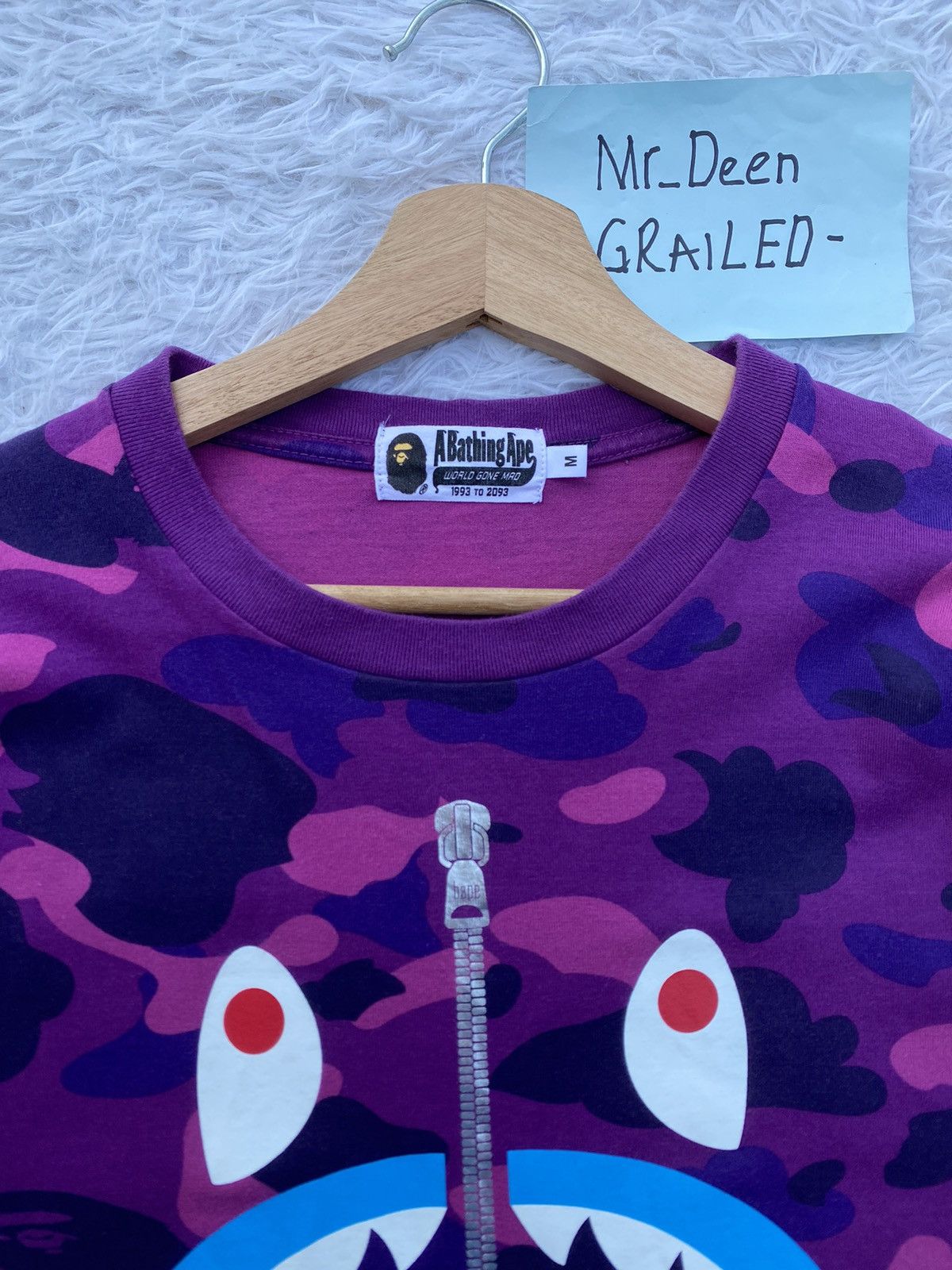 Bape Rare Bape Shark Camo Purple Tshirt Size US M / EU 48-50 / 2 - 3 Thumbnail