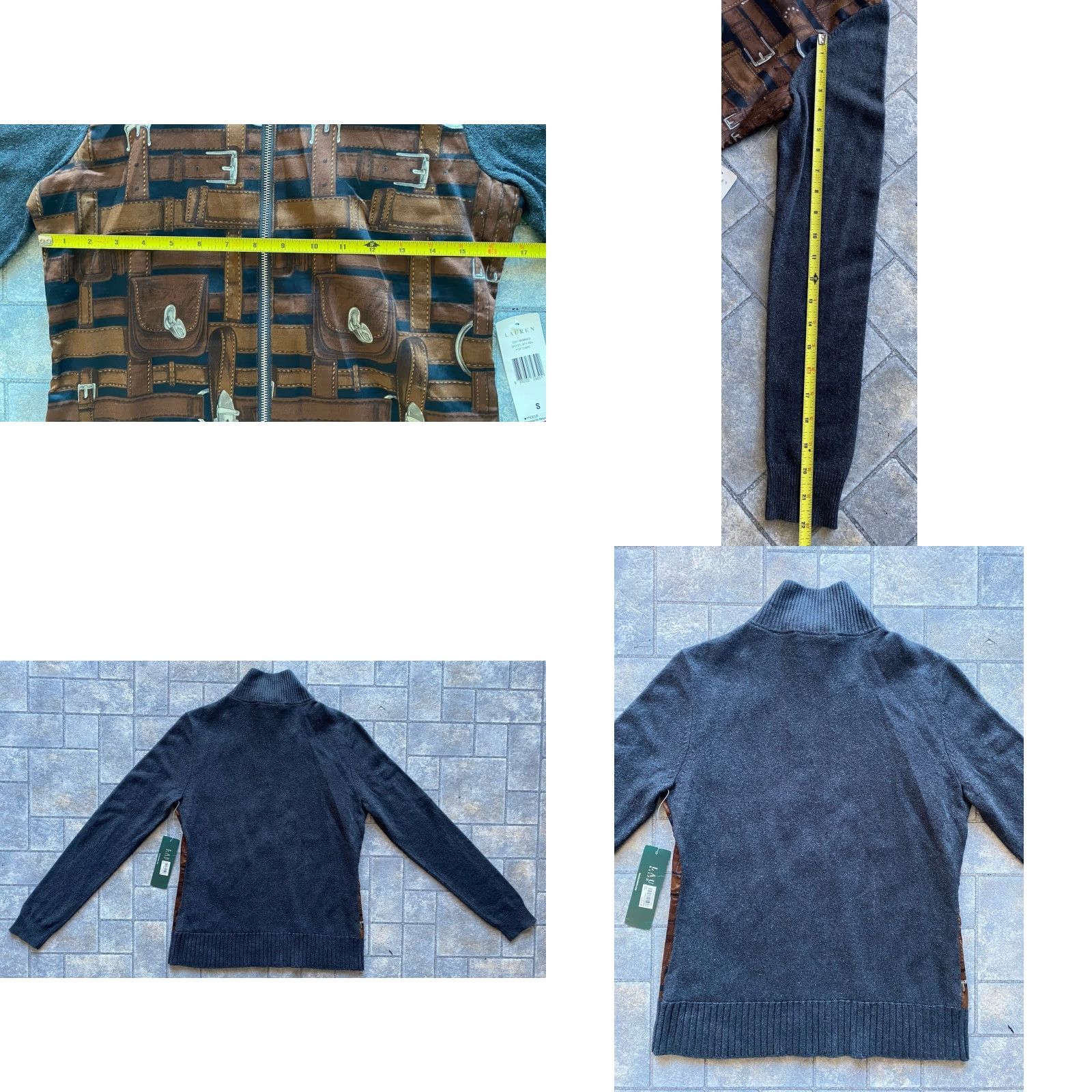 Ralph Lauren LauRen Ralph Lauren Silk Cashmere Women’s Long Sleeve Belts Graphic Shirt Sweater S Multicolor Full Zip Womens Size S / US 4 / IT 40 - 9 Thumbnail