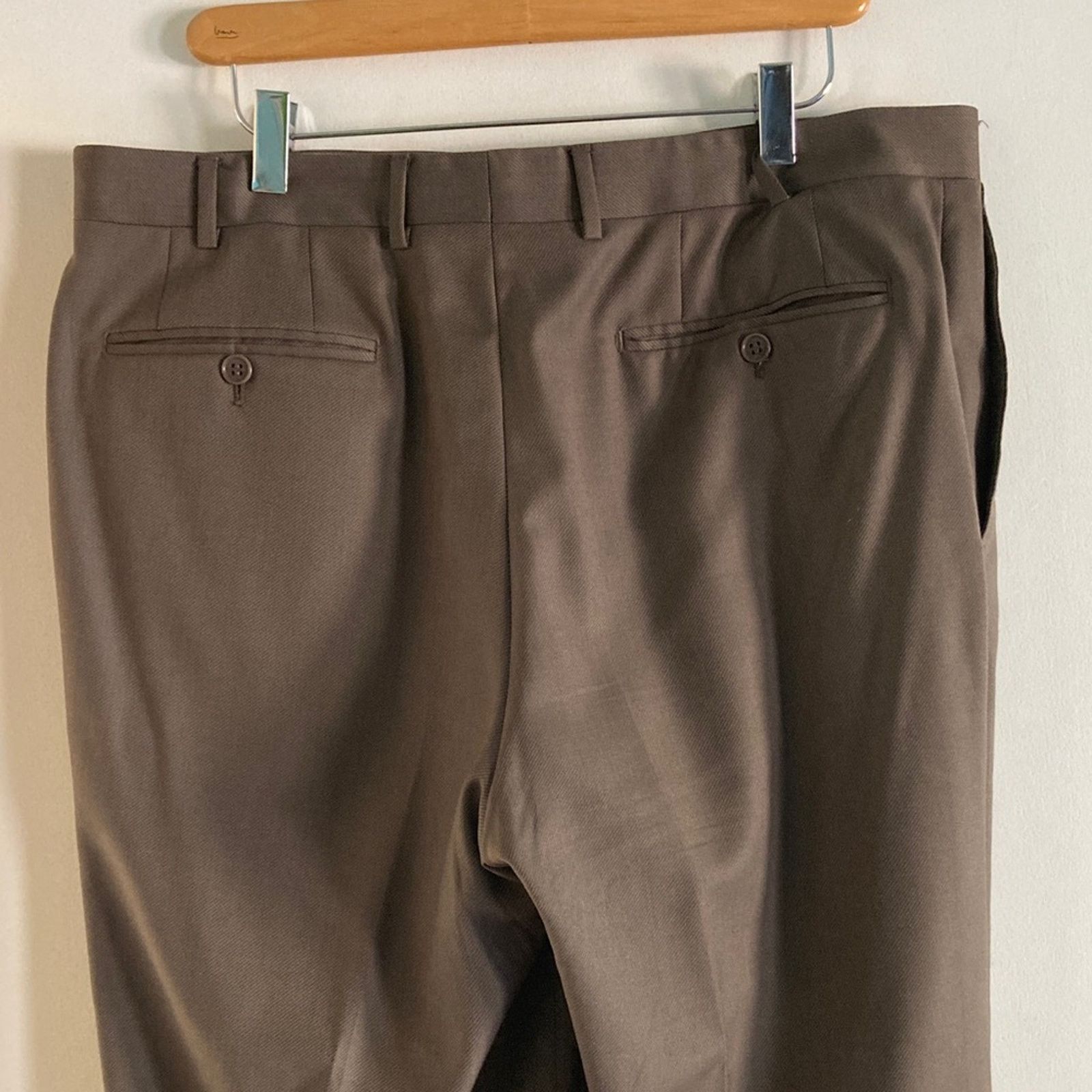 Canali Canali Mens Size 36 X 32 Brown 100% Wool Trousers Dress Pant Size 36R - 10 Thumbnail