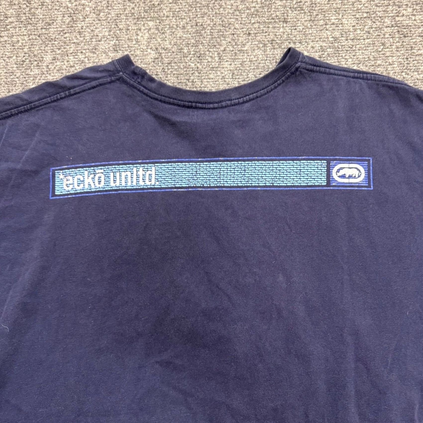 Vintage Y2K Echo UNLTD T-shirt Navy Blue XL Grunge Skater Rhino Mens Size US XL / EU 56 / 4 - 7 Thumbnail