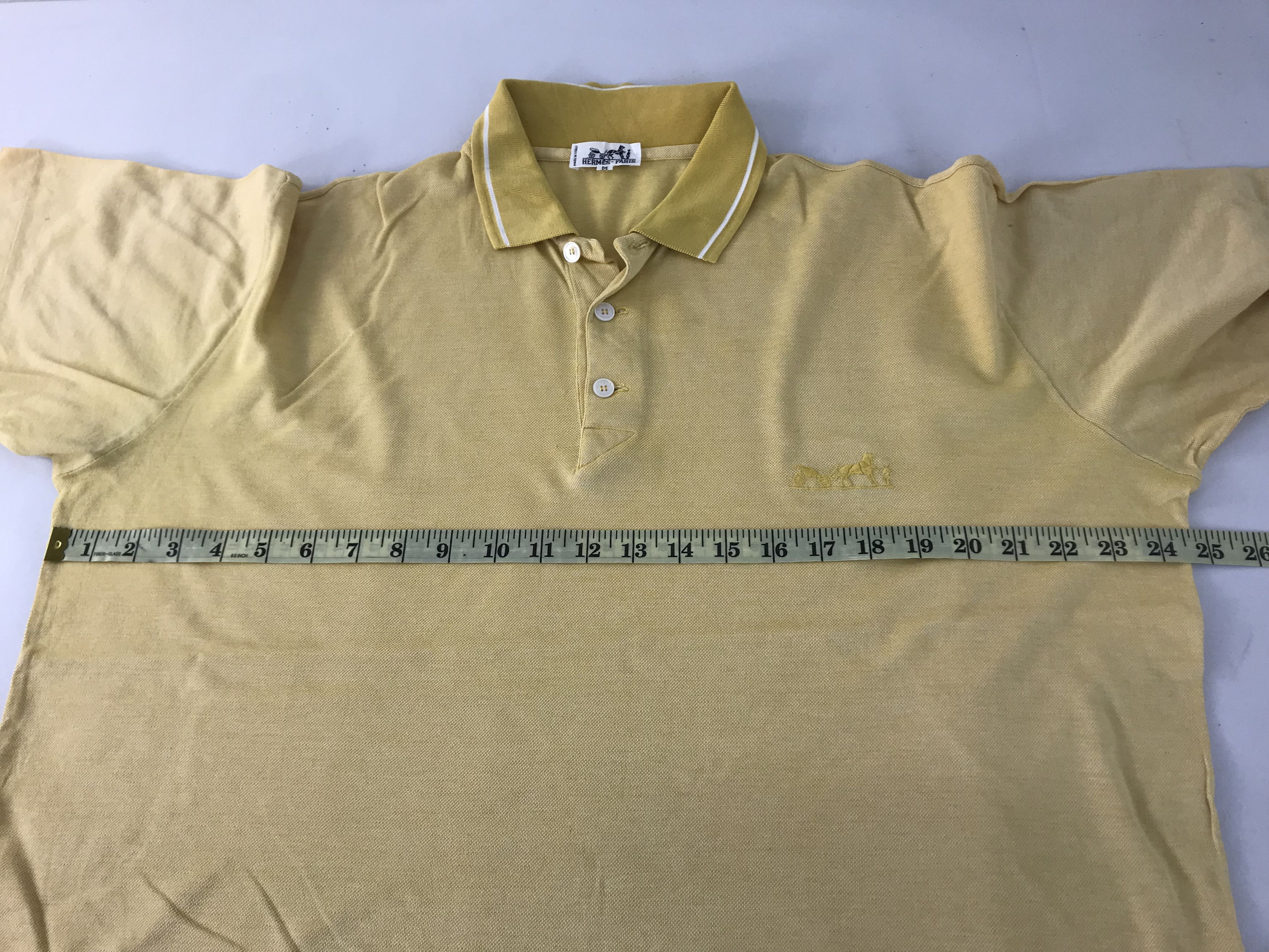 Hermes 90s Hermes Paris Polo Tee Plain Embroidery Logo Design Size US M / EU 48-50 / 2 - 8 Thumbnail