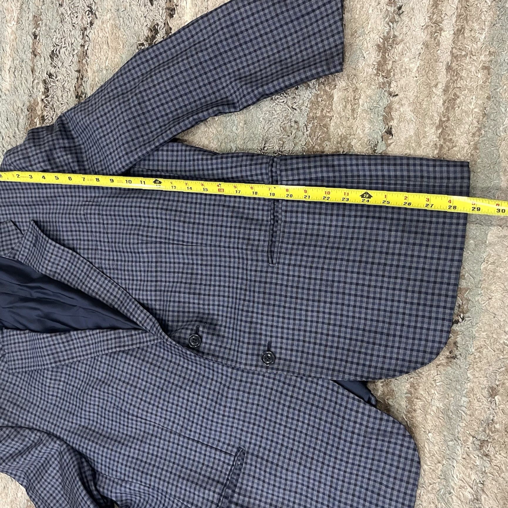 Ermenegildo Zegna Ermenegildo Zegna Sport Coat Mens 40R Plaid Wool Blue Gray Mila Check Single-Breasted 2-Button Notch Lapel Italy Navy? Size 40R - 7 Thumbnail