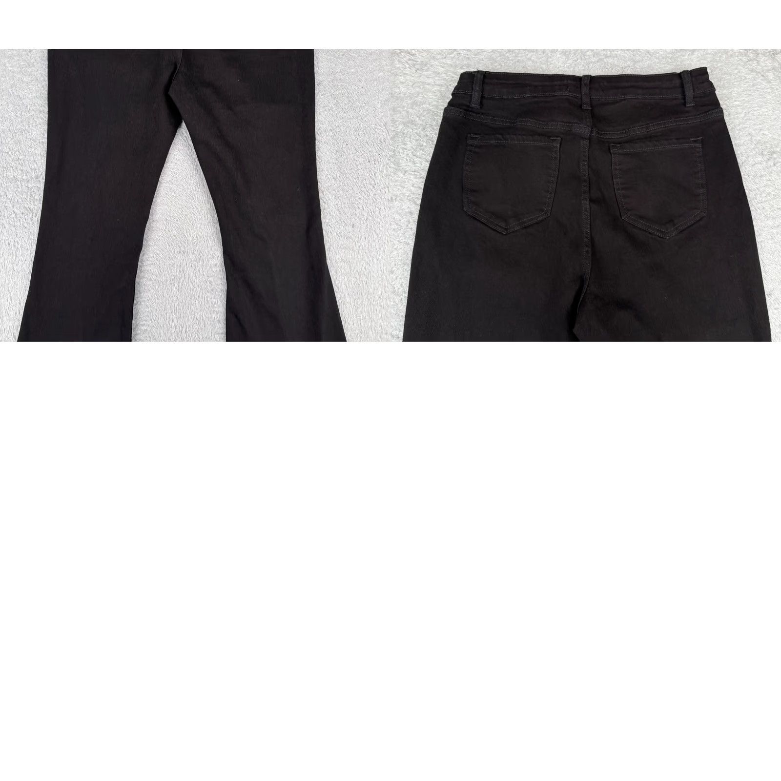 Vintage Encore Jeans Womens Flared High Rise Black Denim 29x25 Regular Cotton Blend 5-Pocket Design Jeans Mens? Womens? Size 29" - 10 Thumbnail