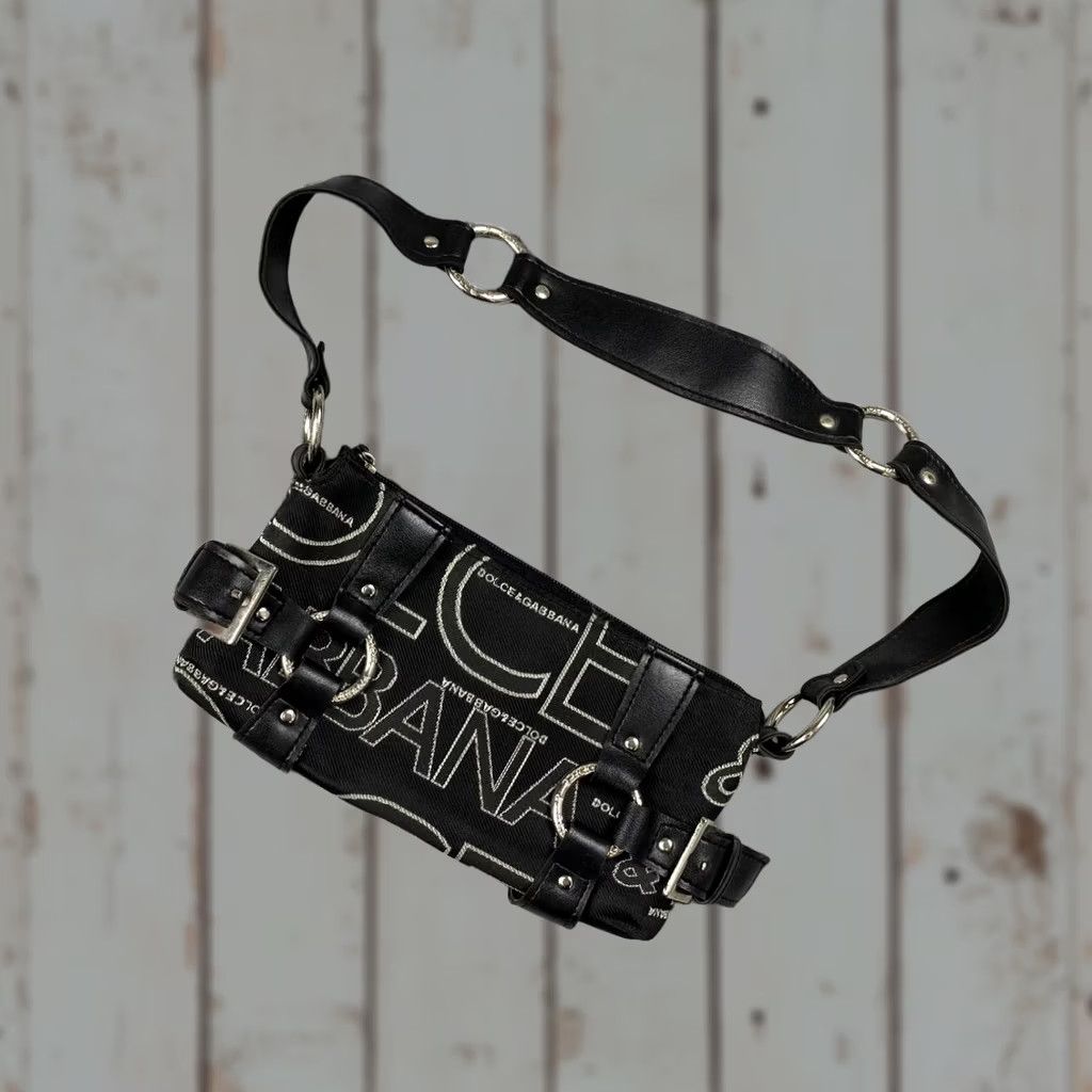 Dolce & Gabbana VINTAGE Dolce&Gabbana DG Logo Bag Shoulder Bag Women Medium Black Leather Canvas Monogram Size ONE SIZE - 1 Thumbnail