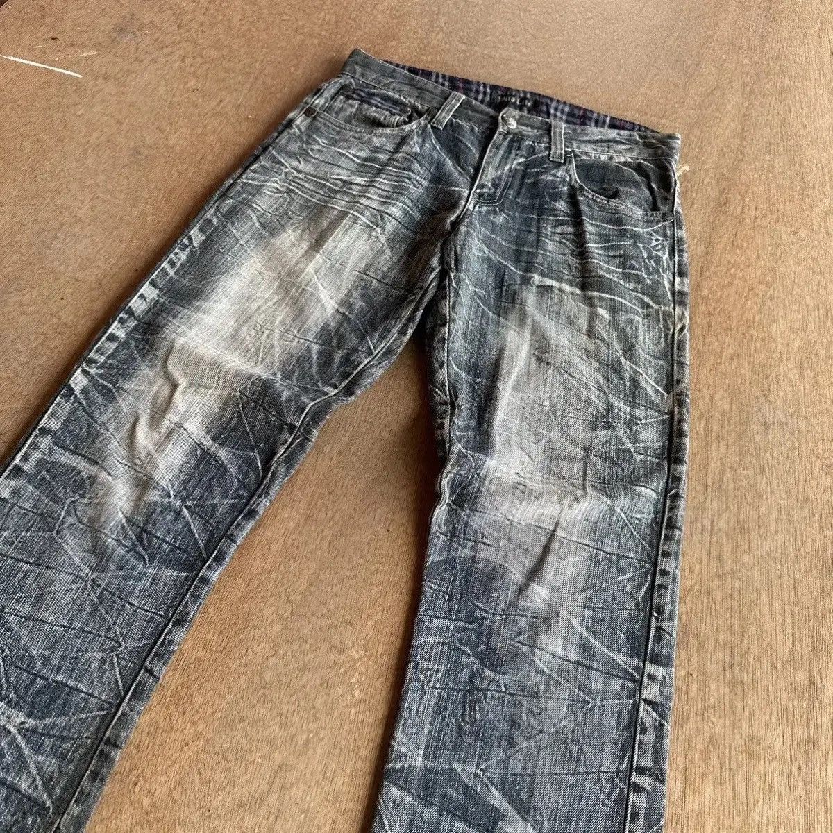 Seditionaries SICKS🔥MILD LIFE “SKULL BONES” Jeans Japan Plaid Denim Pants Size US 32 / EU 48 - 6 Thumbnail