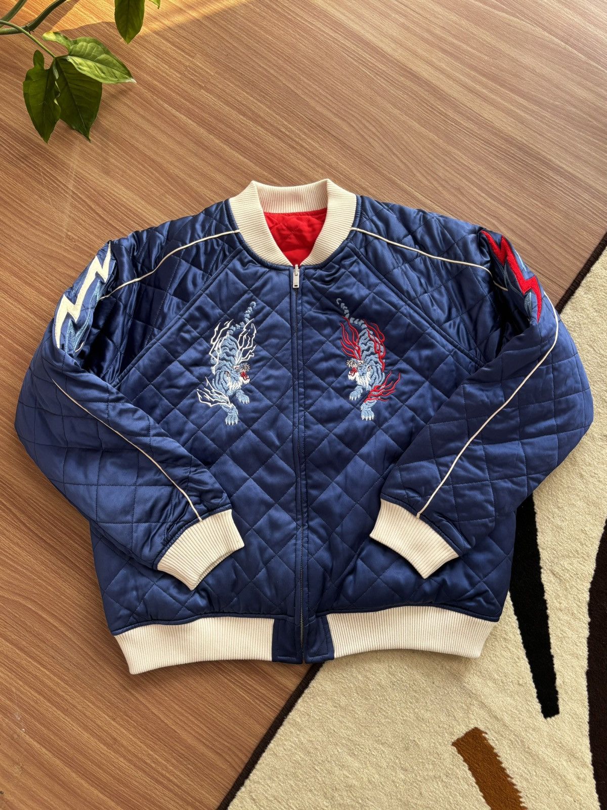 Other 100% SILK Azuki Twin Tigers Reversible Sukajan Jacket Size US M / EU 48-50 / 2 - 2 Thumbnail