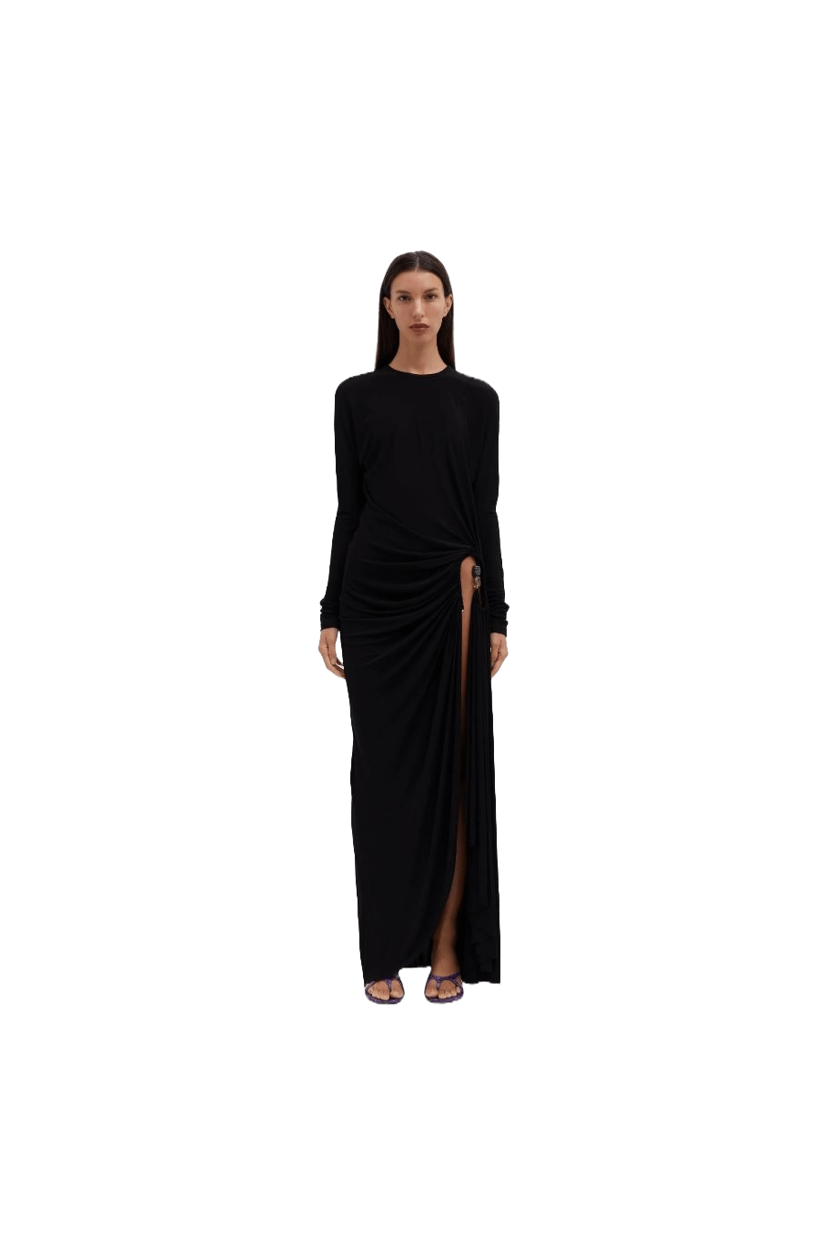 Christopher Esber o1mle0824 Side Cowl L/S Dress in Black Size M / US 6-8 / IT 42-44 - 2 Thumbnail