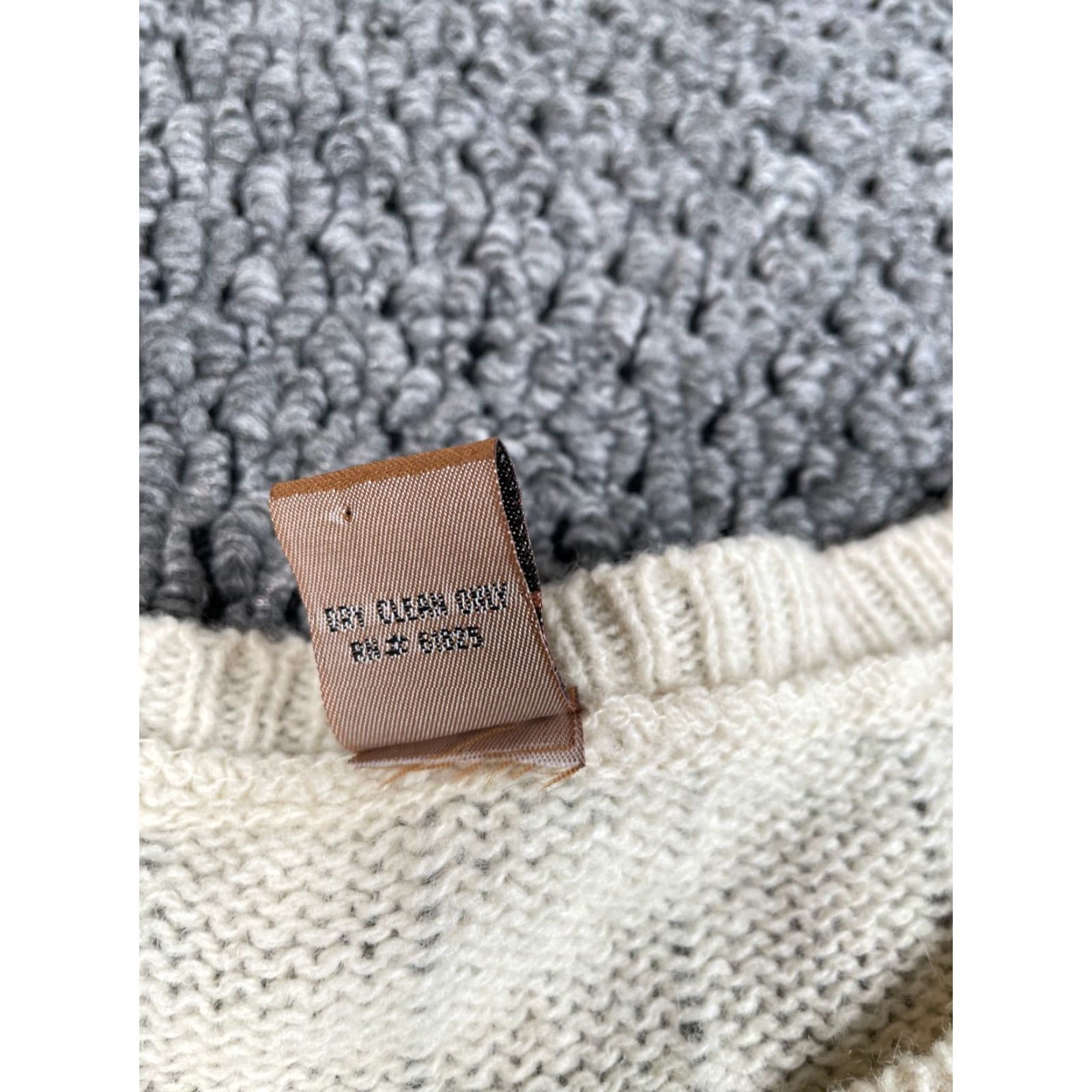 Pinko VINTAGE Fargo Sweater Women Large Ivory Striped Knit Lightweight Wool-Blend Pullover Crew Neck Womens Size L / US 10 / IT 46 - 4 Thumbnail