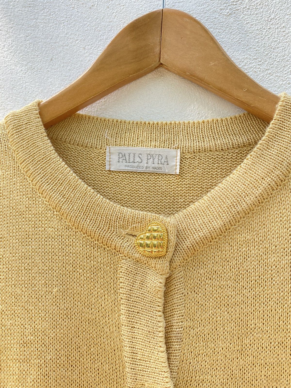 Vintage PALLS PYRA Yellow Knit Cardigan Size M / US 6-8 / IT 42-44 - 6 Thumbnail