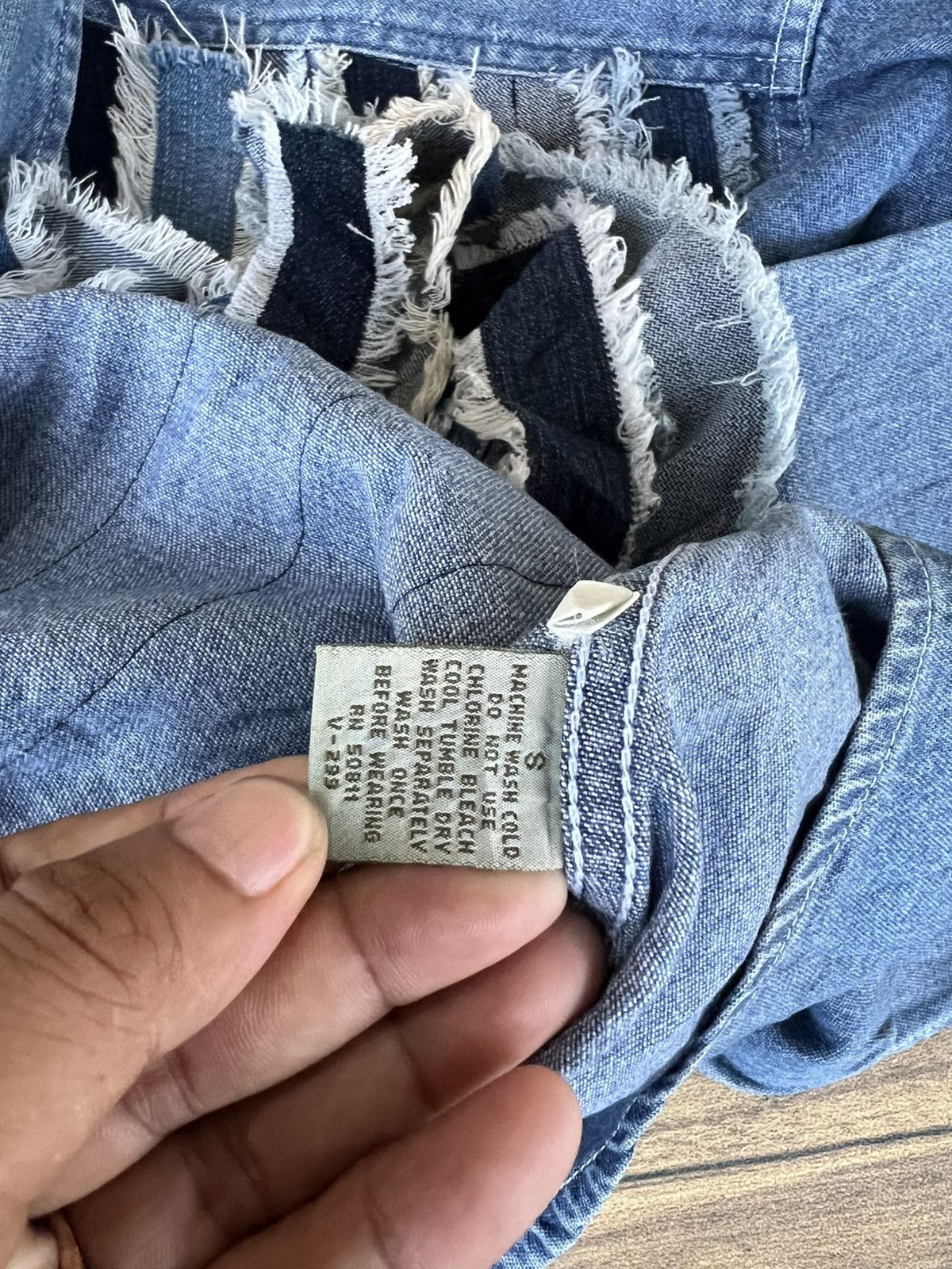 Anchor Blue Rare !!! Anchor blue patchwork denim buttons Size US S / EU 44-46 / 1 - 6 Thumbnail