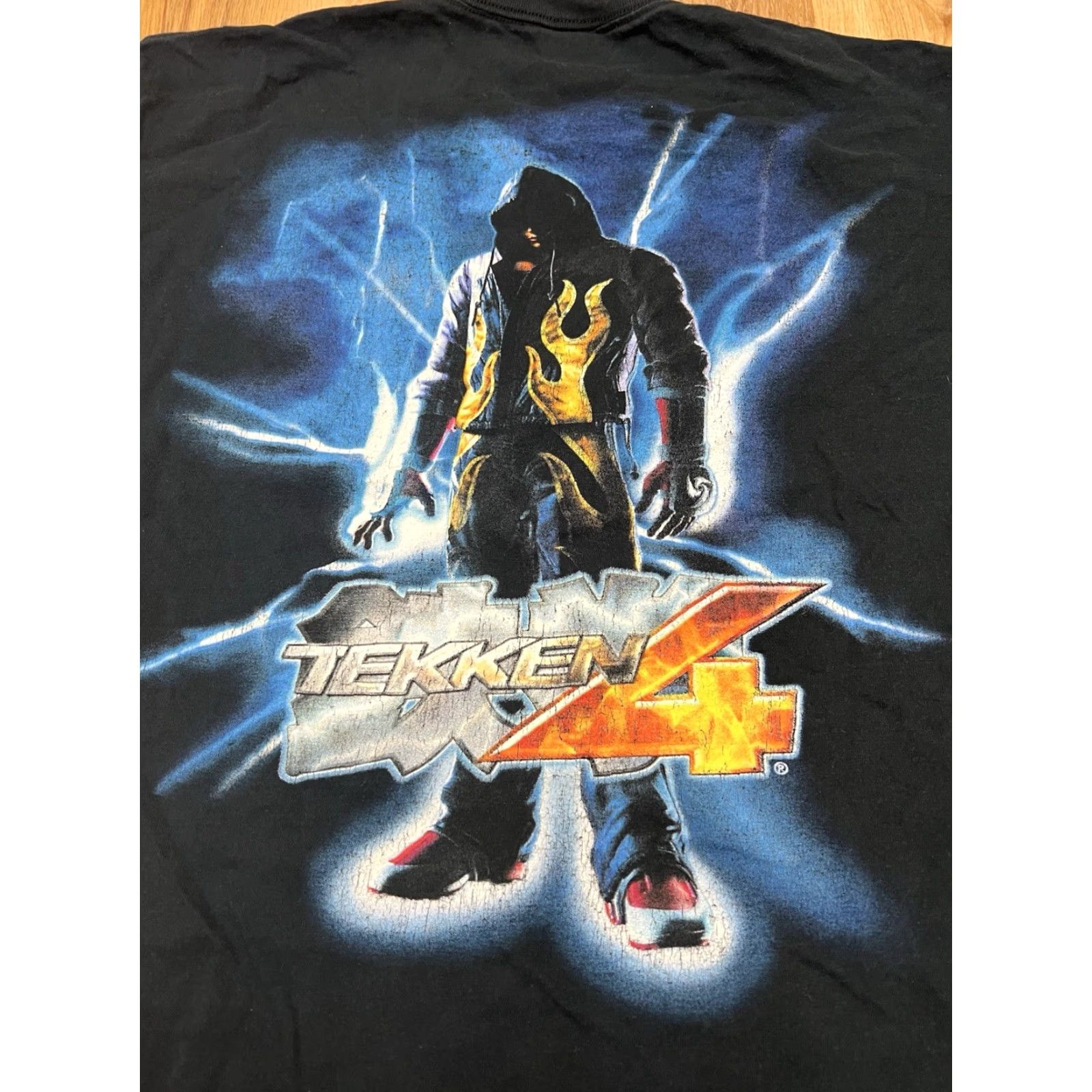 Fruit Of The Loom VINTAGE Tekken 4 Jin Kazuma Lightning Video Game Promo T Shirt Namco Size XL Black Mens XL Shirts Size US XL / EU 56 / 4 - 6 Thumbnail