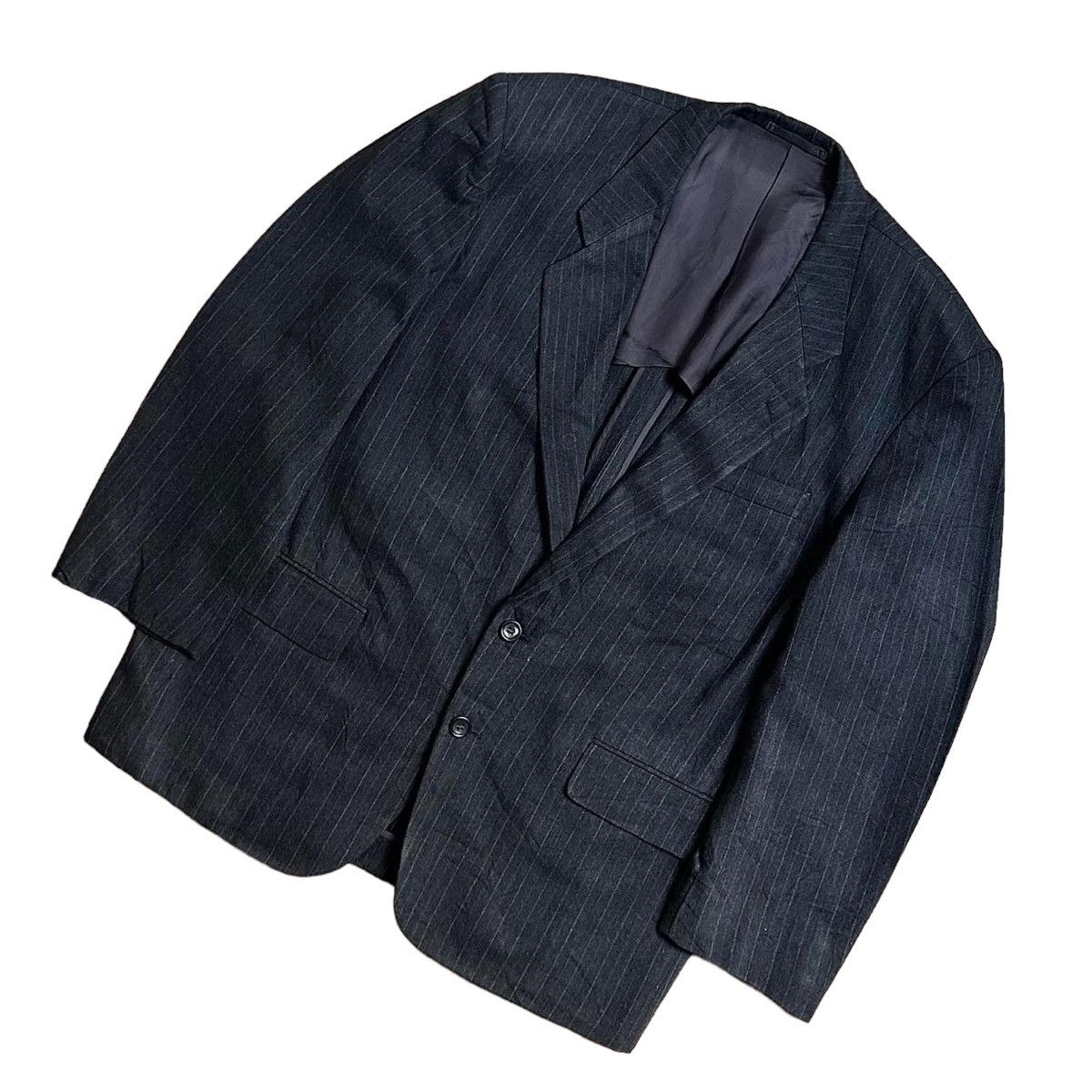Comme des Garcons Homme 1987 Comme des Garçons Home Classic Stripe Rayon Runway Coat Size 42L - 2 Thumbnail