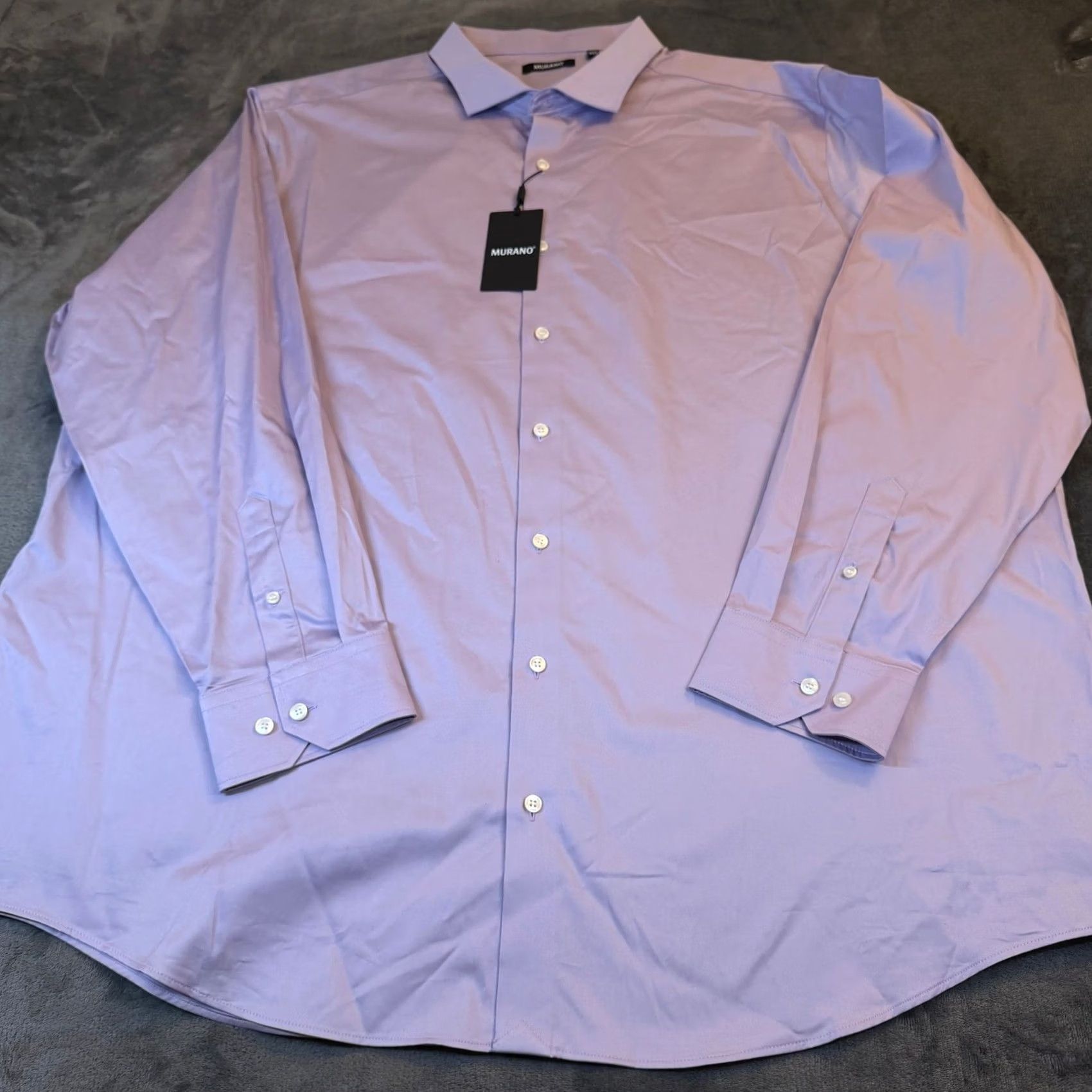 Murano Murano Liquid Luxury Dress Shirt Mens 4XT Lavender Stretch Long Sleeve Tall NWT Size 48R - 3 Thumbnail
