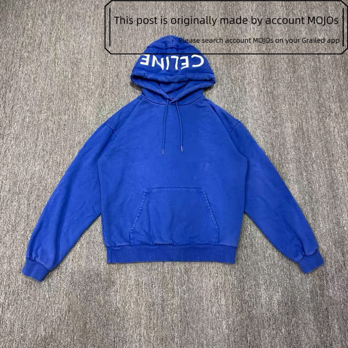 Celine Sz XS Celine Logo Hood Blue Hoodie mojos1431 Size US XS / EU 42 / 0 - 1 Thumbnail
