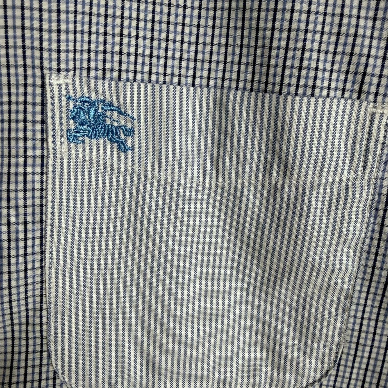Burberry Burberry Brit Blue/White Check Logo Button Down Shirt M Size US M / EU 48-50 / 2 - 3 Thumbnail