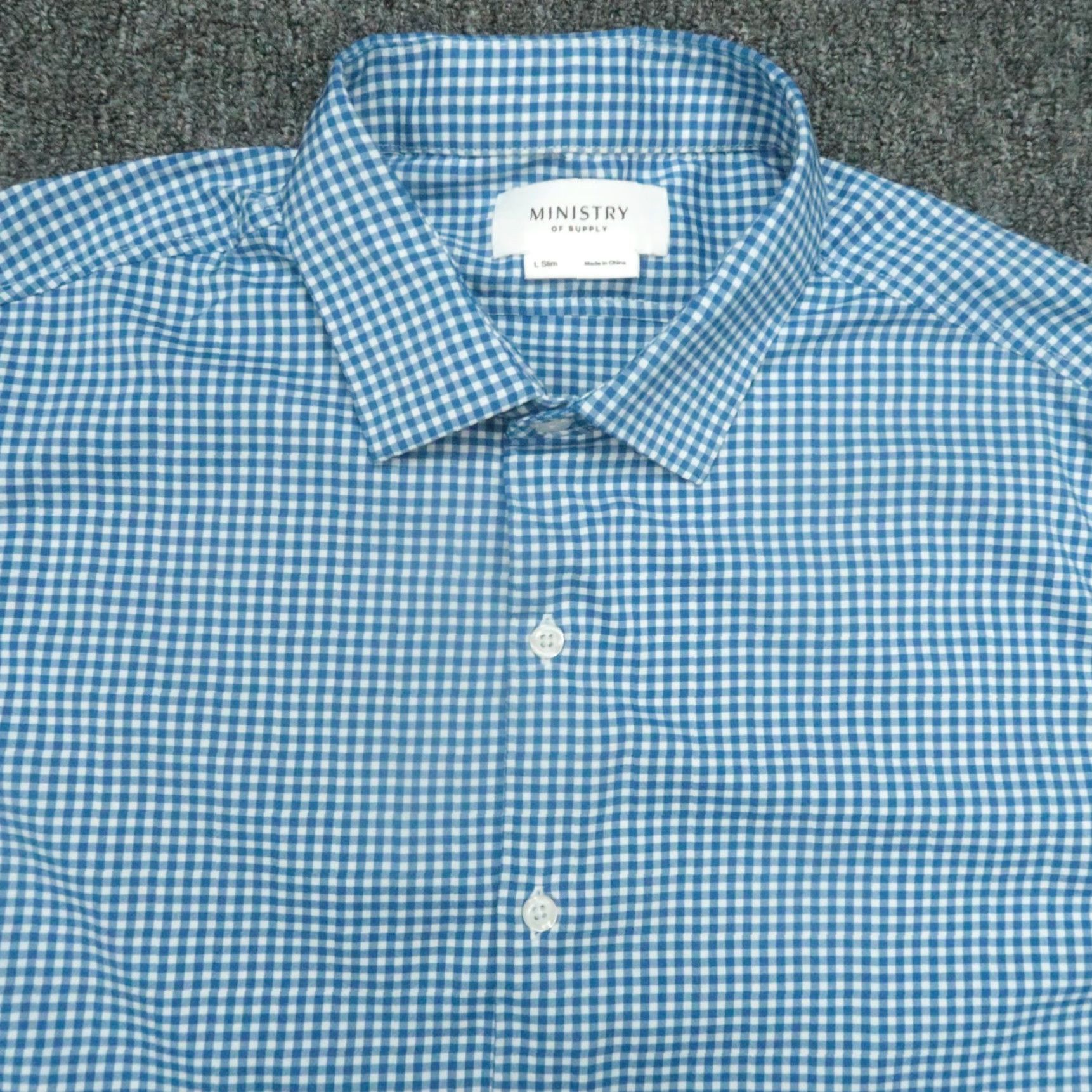 Vintage Ministry Of Supply Shirt Men Large Blue White Gingham Slim Long Sleeve Button-Up Size US L / EU 52-54 / 3 - 2 Thumbnail